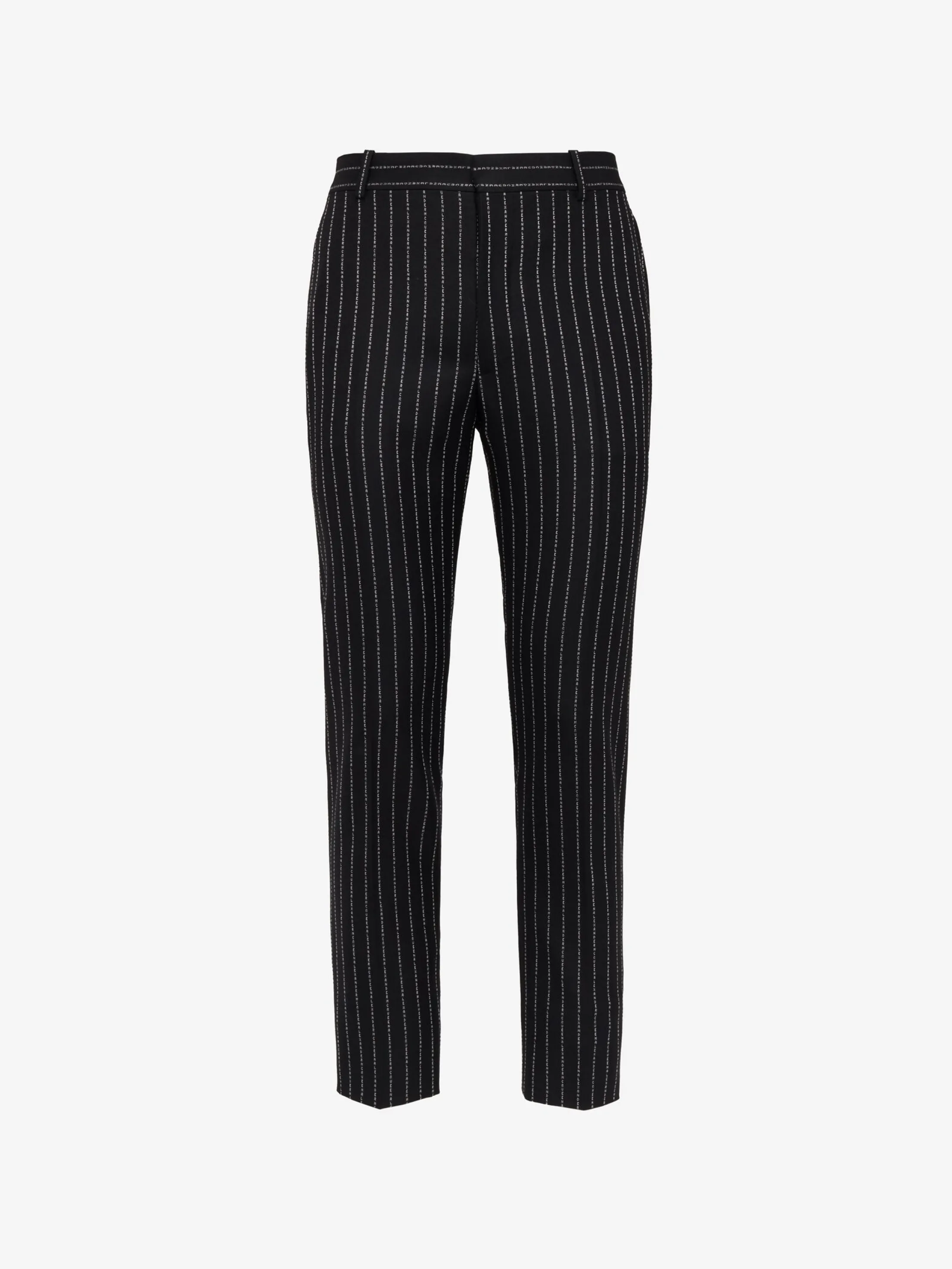 Shop Alexander McQueen Men's Tailored Cigarette Trousers in Black/White