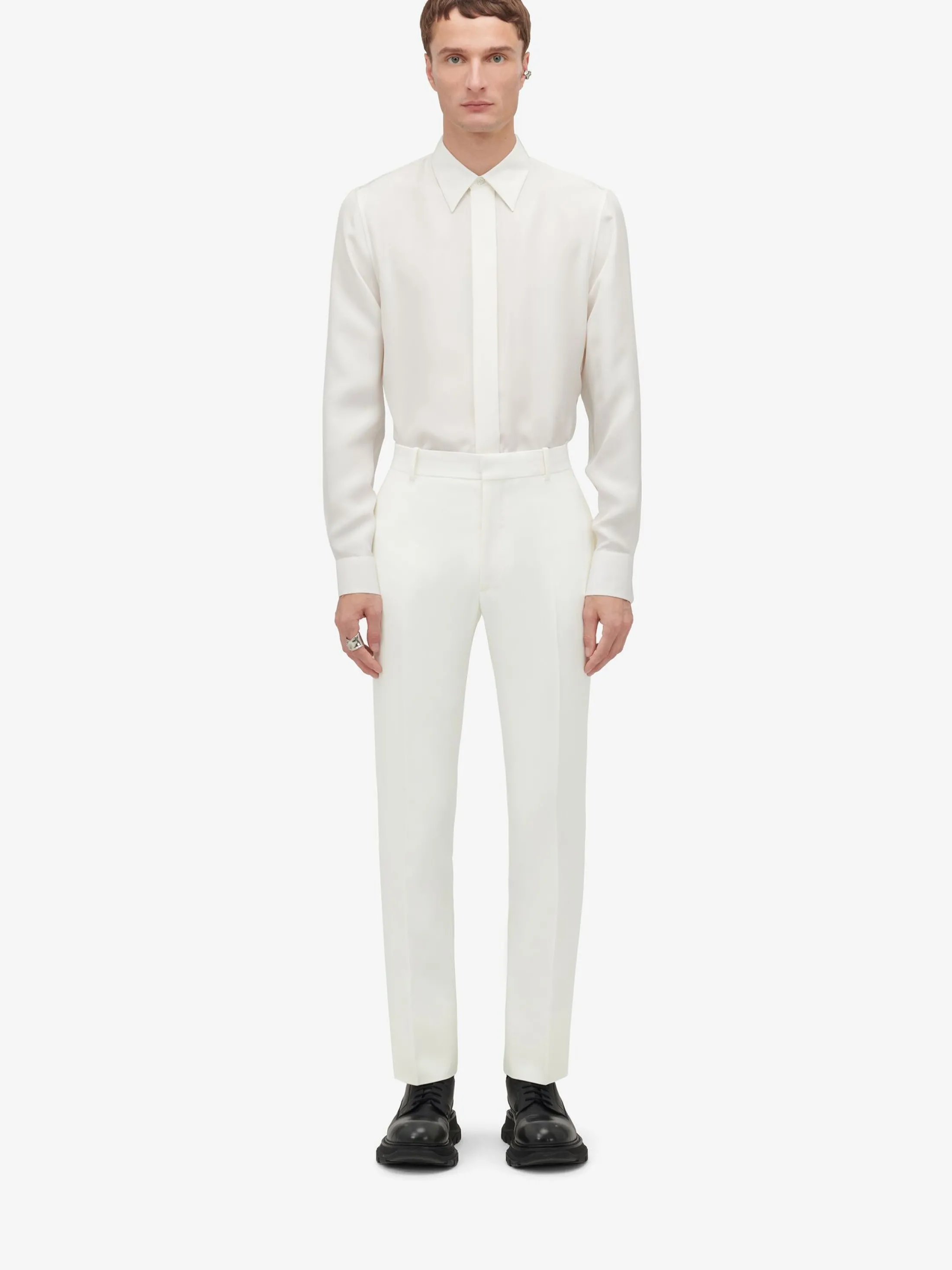 Fashion Alexander McQueen Men's Tailored Cigarette Trousers in Soft White