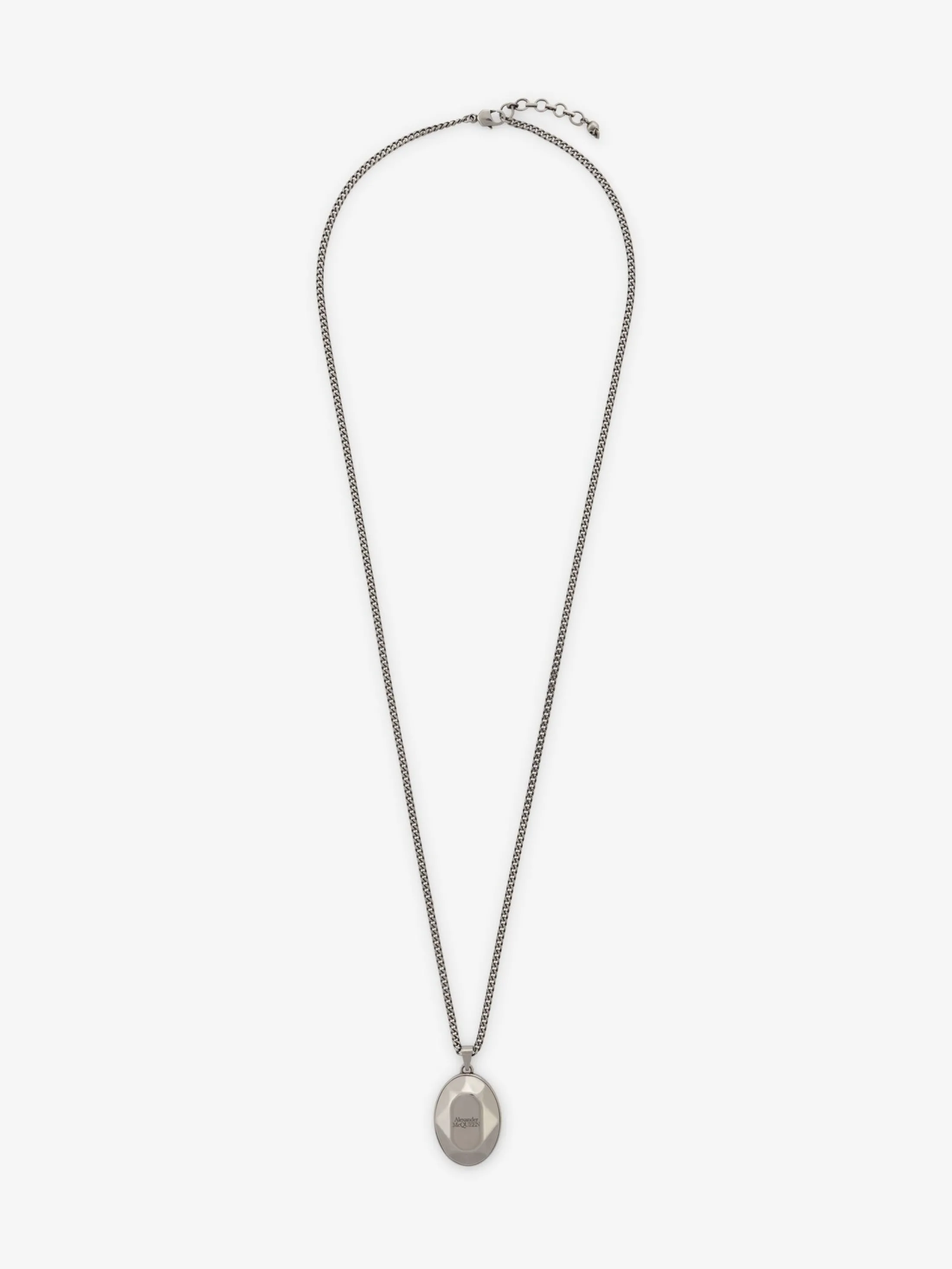 Cheap Alexander McQueen Men's The Faceted Stone Necklace in Antique silver