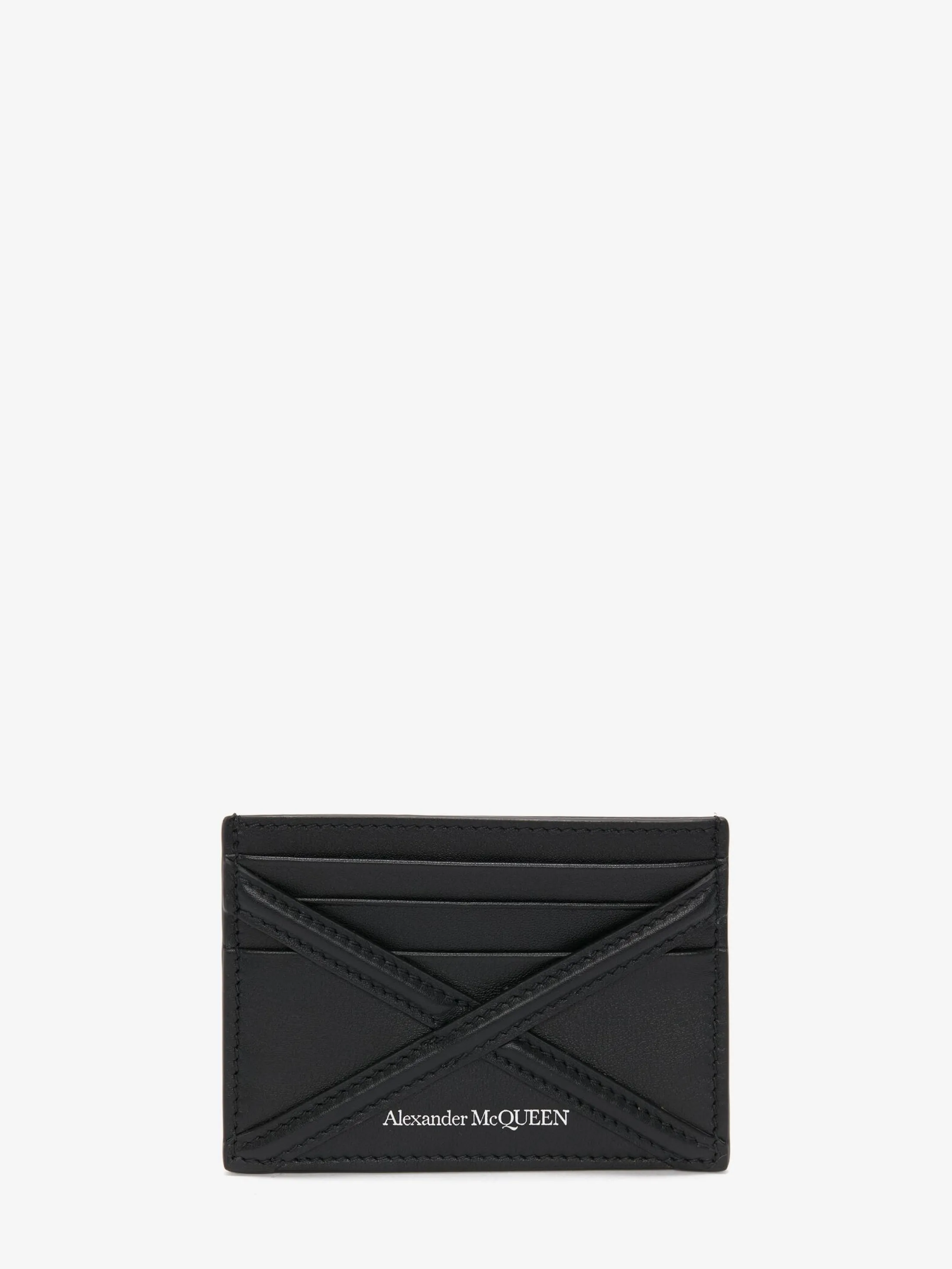 Store Alexander McQueen Men's The Harness Card Holder in Black