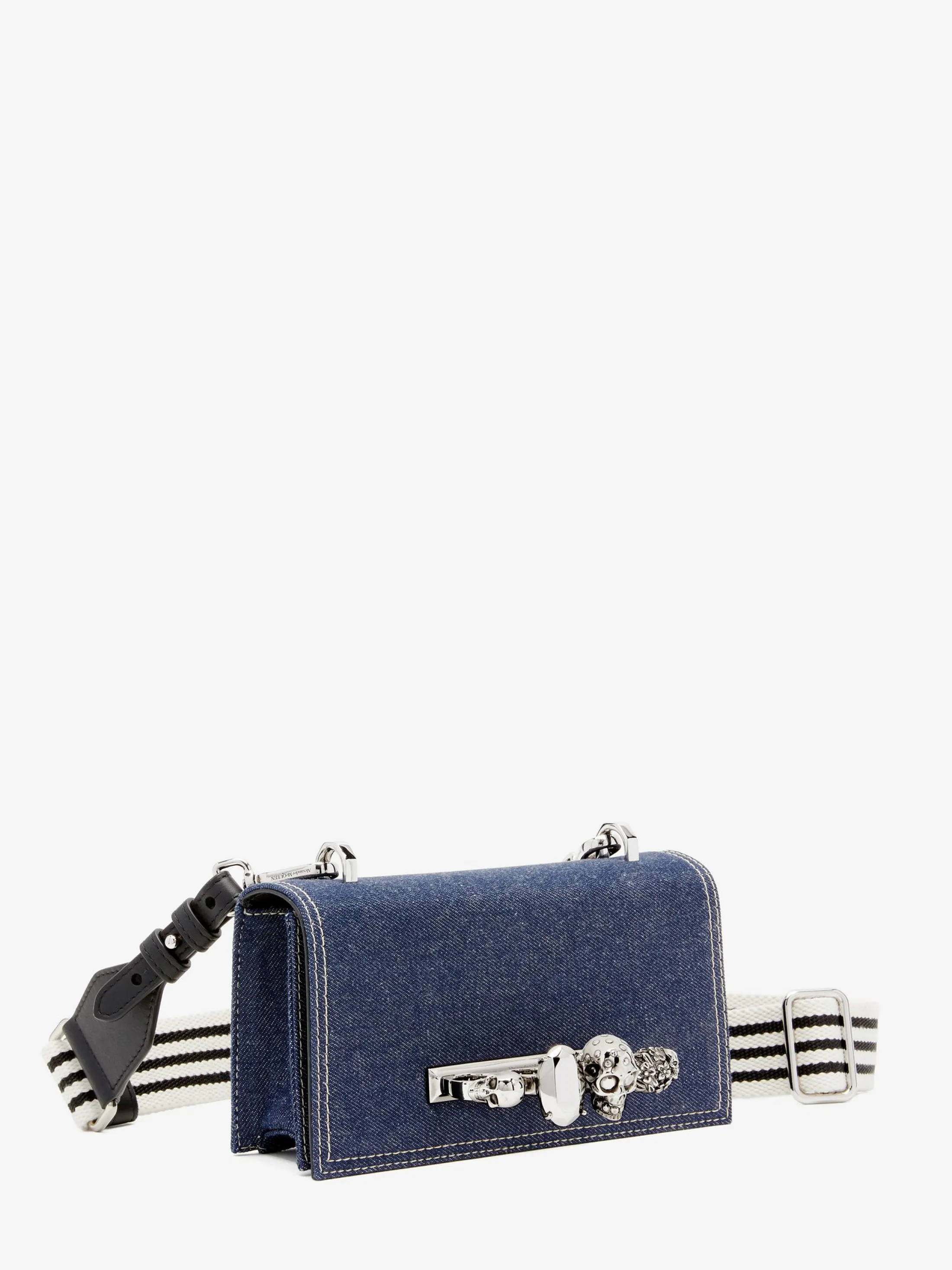 Fashion Alexander McQueen Men's The Knuckle Satchel in Denim/Black