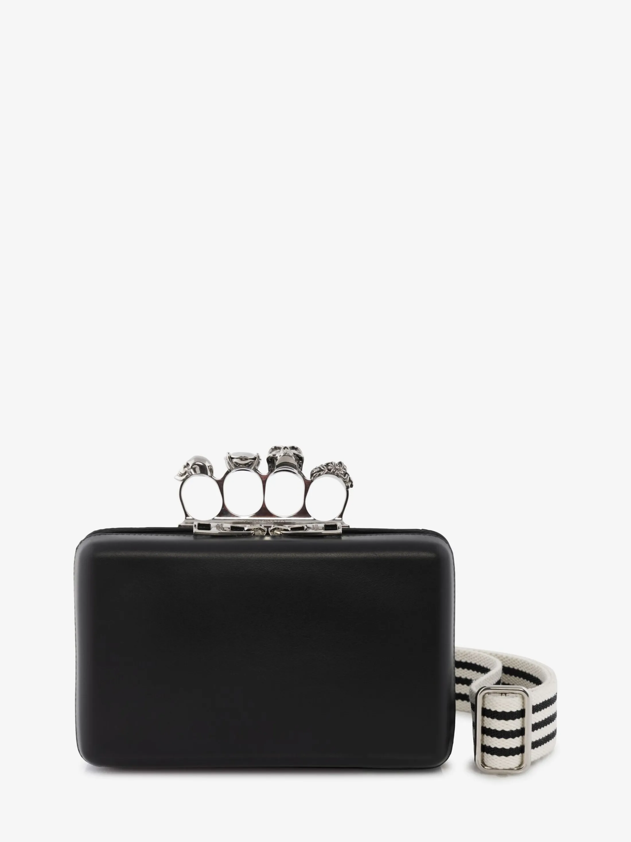 Store Alexander McQueen Men's The Knuckle Twisted Clutch in Black