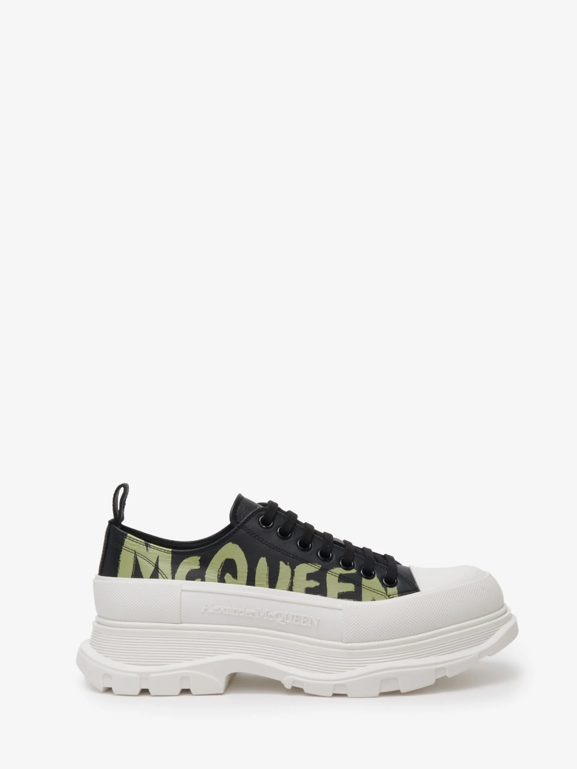 Online Alexander McQueen Men's Tread Slick Lace Up in Black/khaki