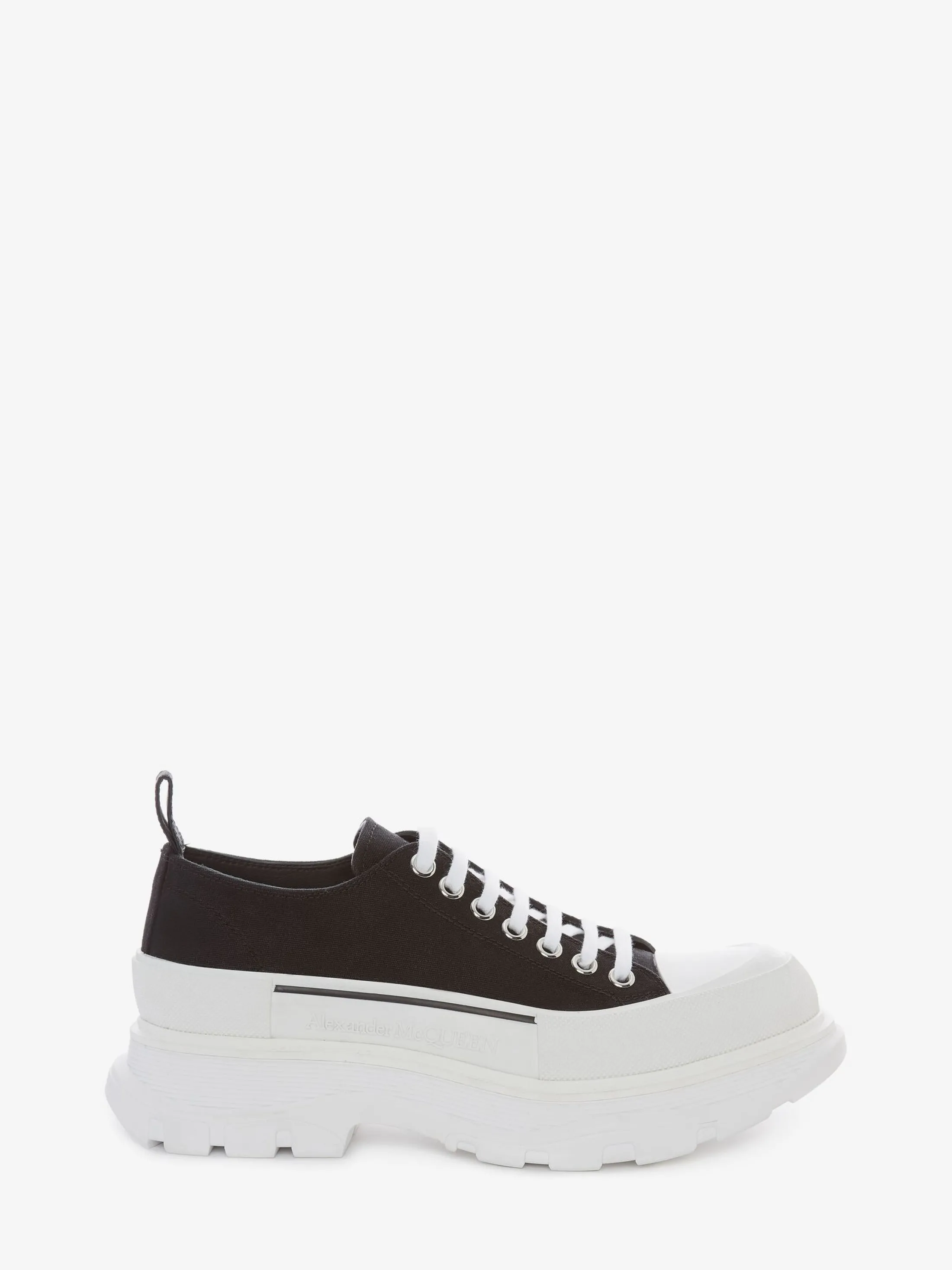 Online Alexander McQueen Men's Tread Slick Lace Up in Black/White