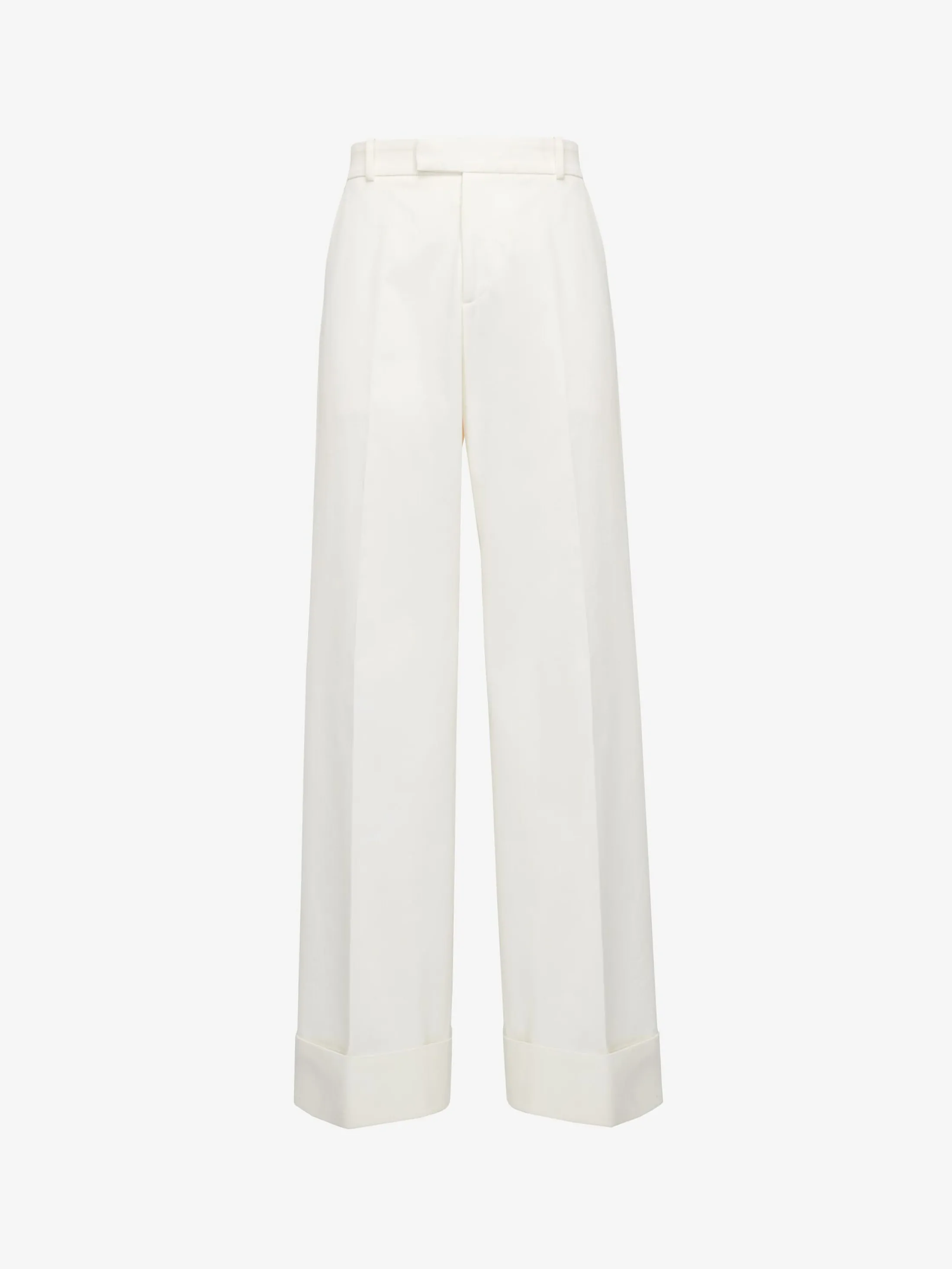 Online Alexander McQueen Men's Turn-up Baggy Trousers in Optical White