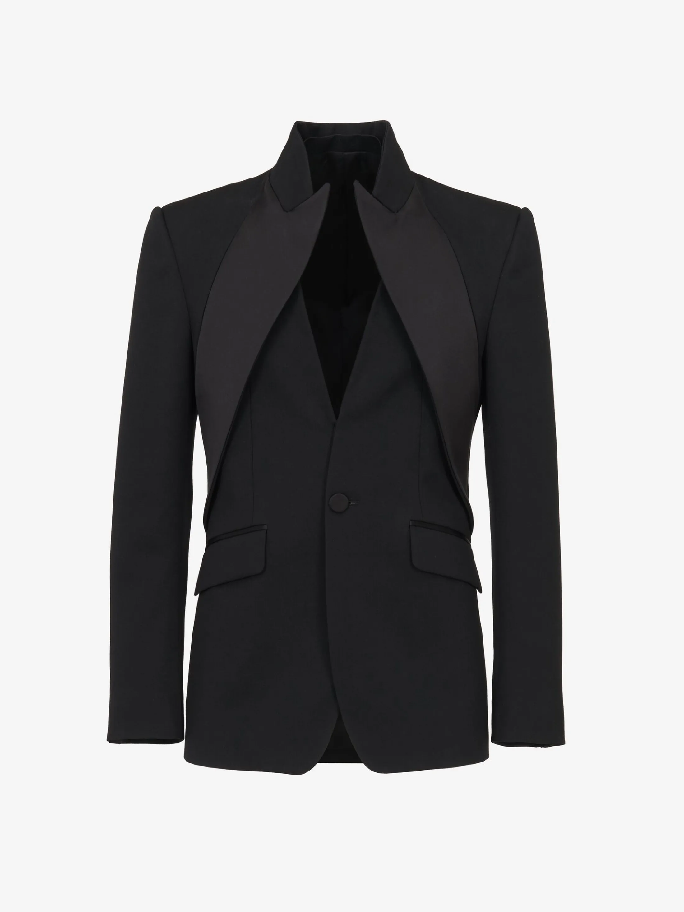 Outlet Alexander McQueen Men's Twisted Lapel Tuxedo Jacket in Black