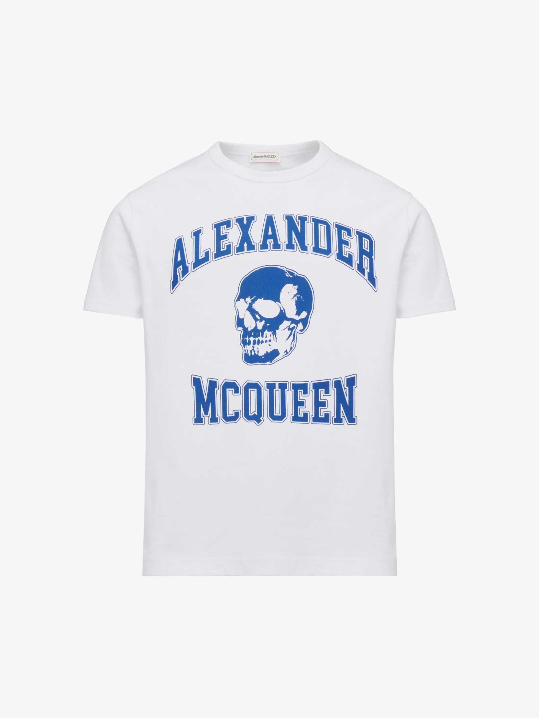 Online Alexander McQueen Men's Varsity T-shirt in White/Ivory