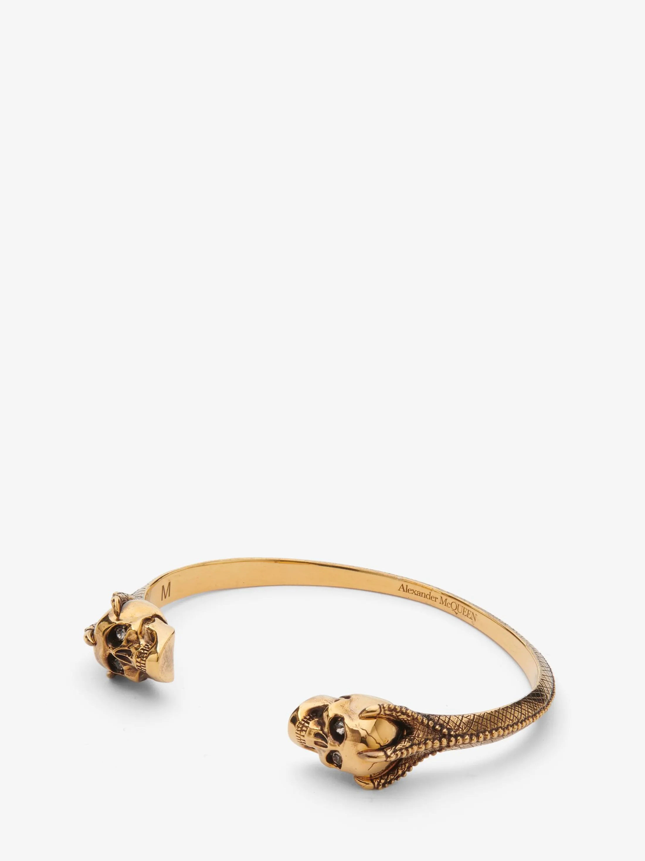 Best Sale Alexander McQueen Men's Victorian Skull Cuff in Antique Gold