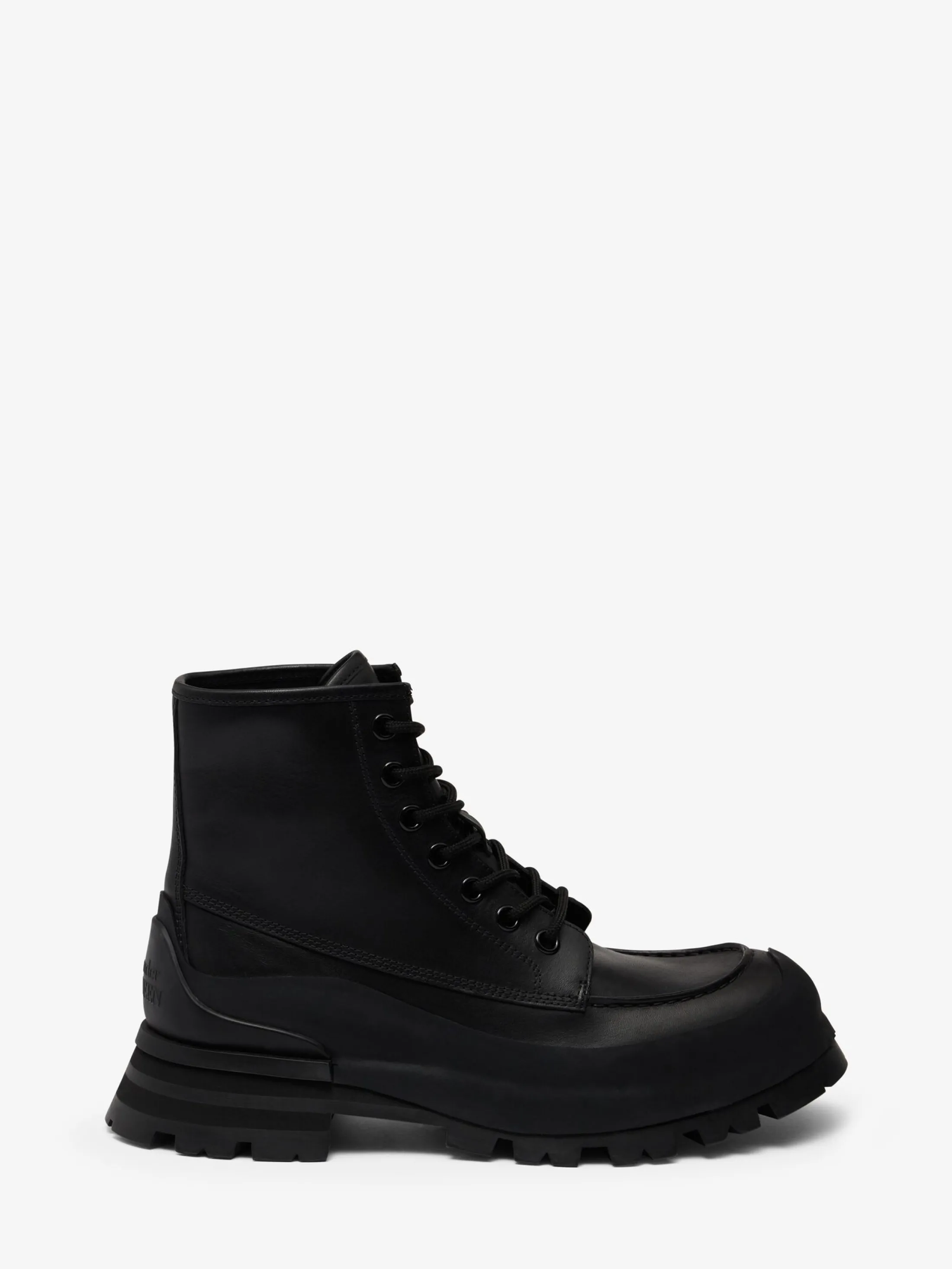 Clearance Alexander McQueen Men's Wander Lace Up Boot in Black