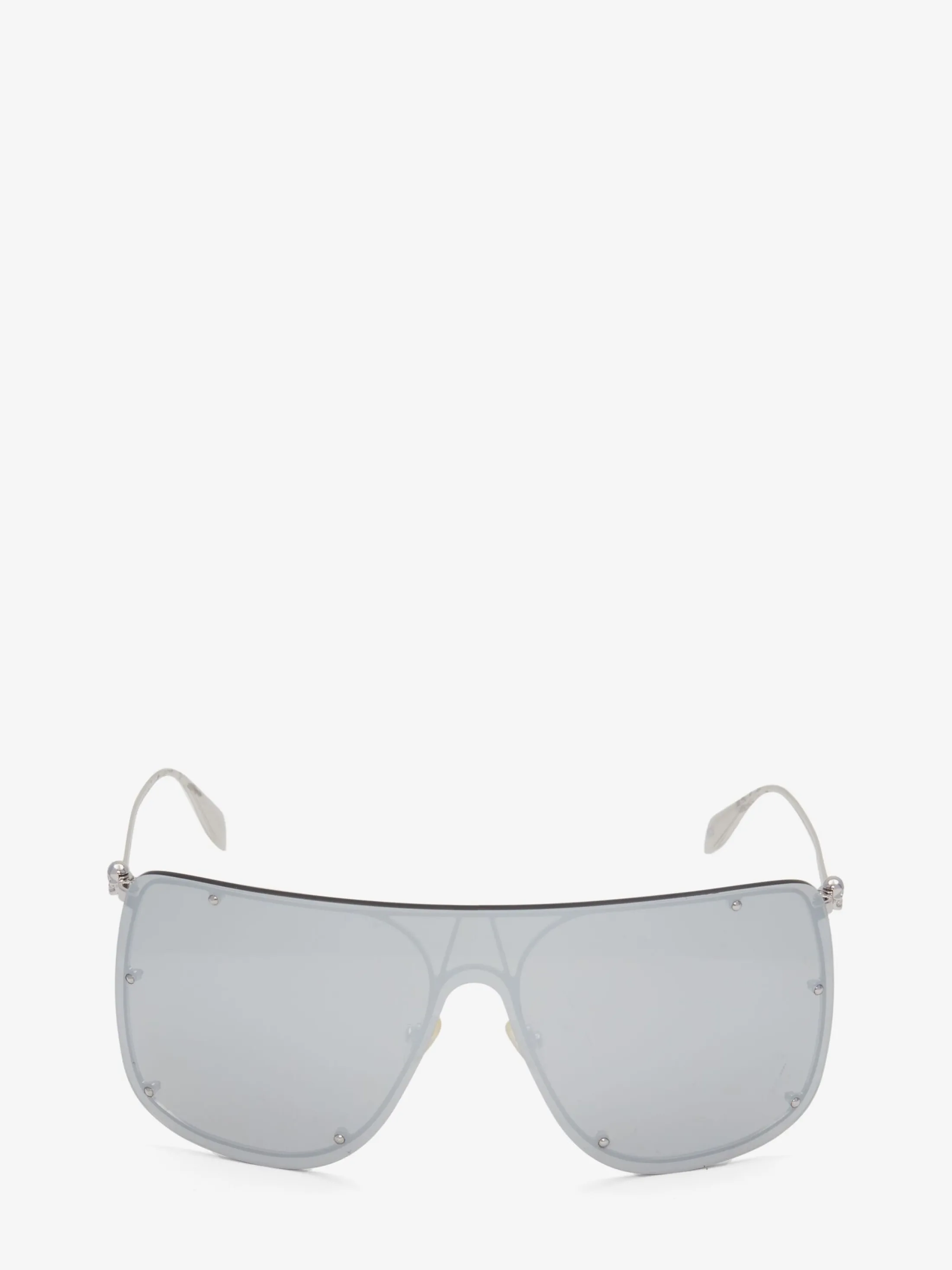 Hot Alexander McQueen Skull Mask Sunglasses in Grey/Silver