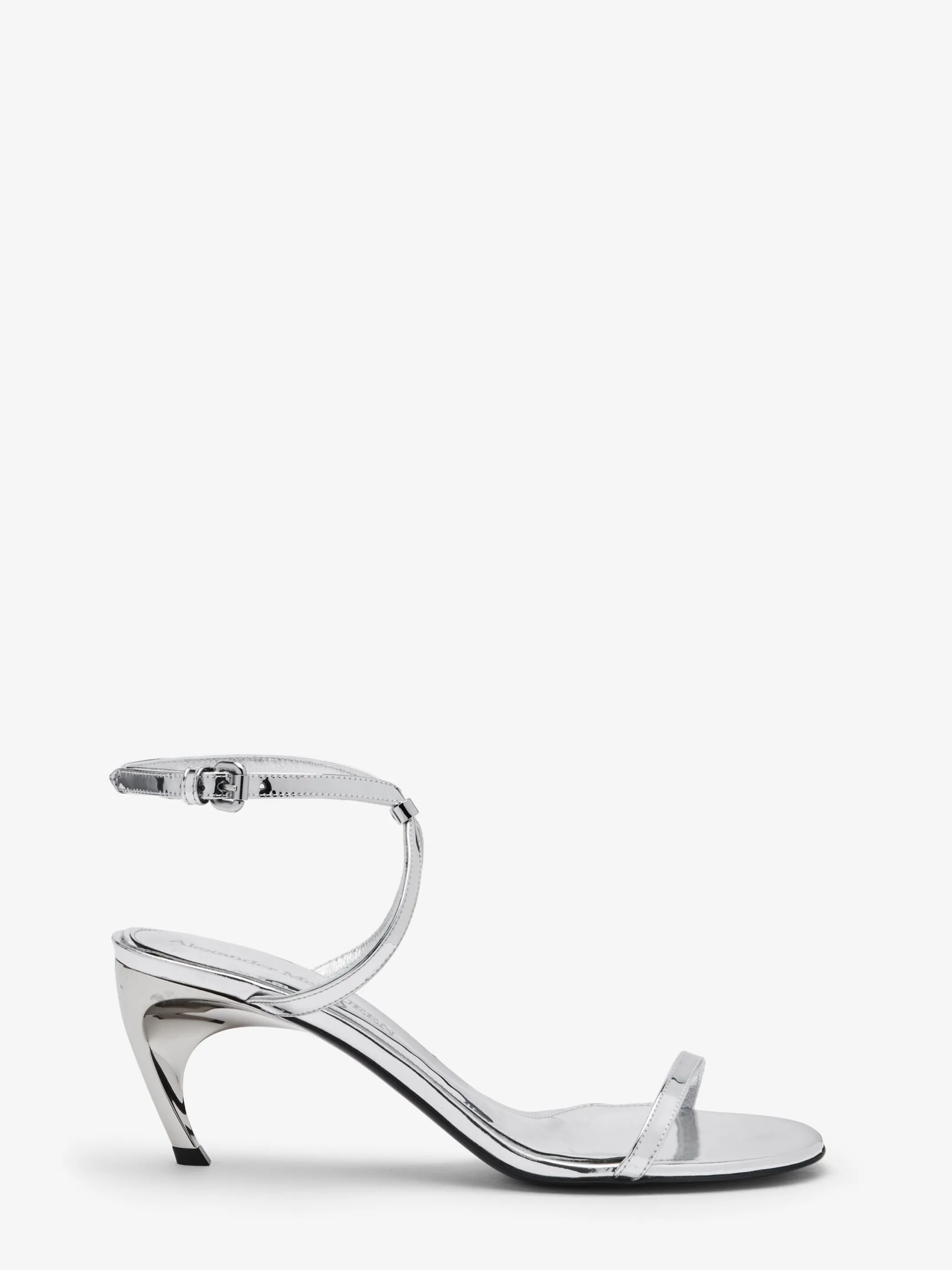 Sale Alexander McQueen Women's Armadillo Metal Bar Sandal in Silver