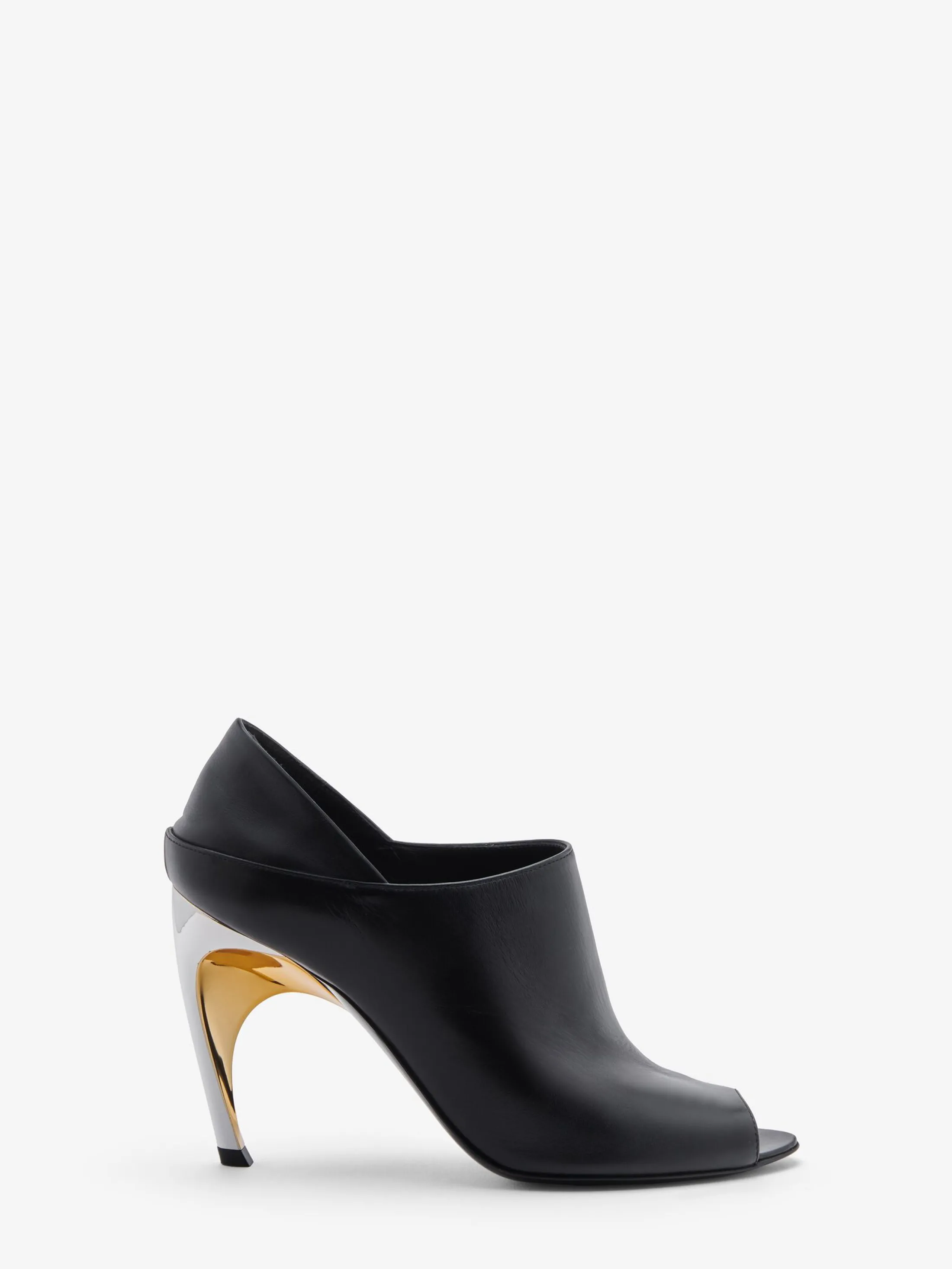 Online Alexander McQueen Women's Armadillo Mule in Black/Silver/Gold