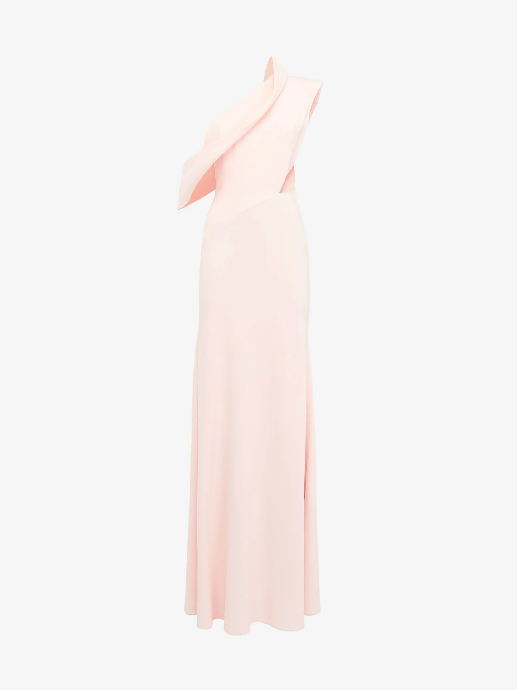 New Alexander McQueen Women's Asymmetric Draped Evening Dress in Venus Pink