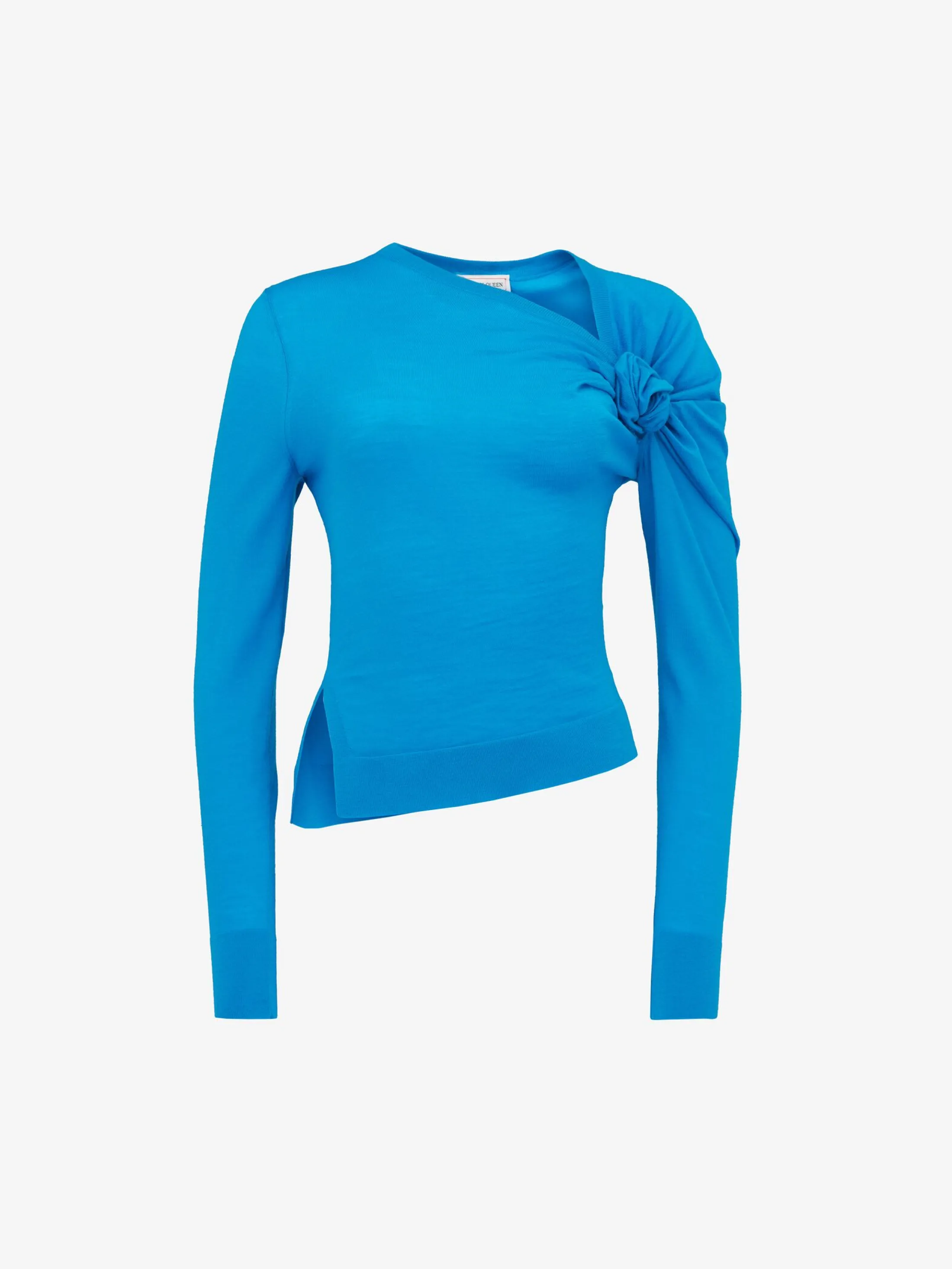 Online Alexander McQueen Women's Asymmetric Knot Jumper in Lapis Blue