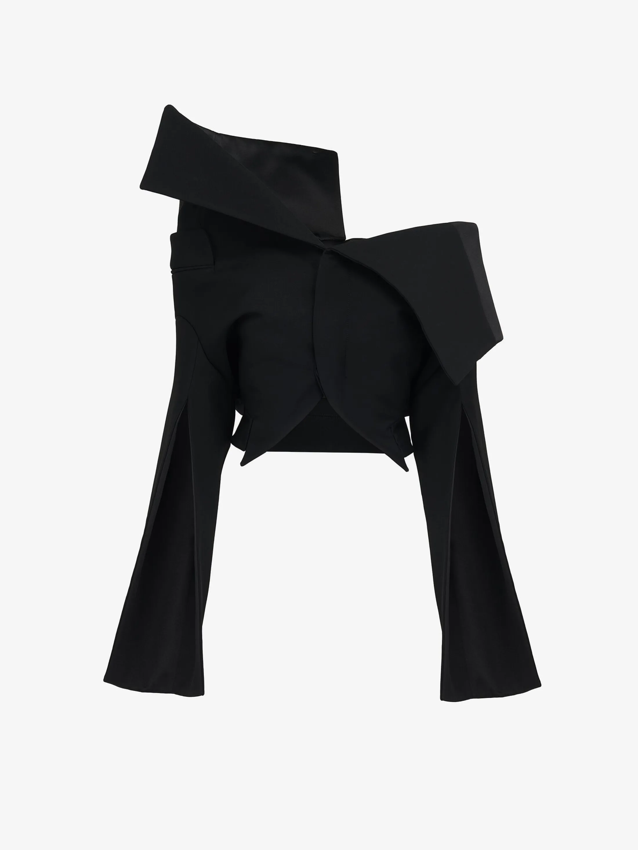 Best Sale Alexander McQueen Women's Asymmetric Off-the-shoulder Tailored Jacket in Black