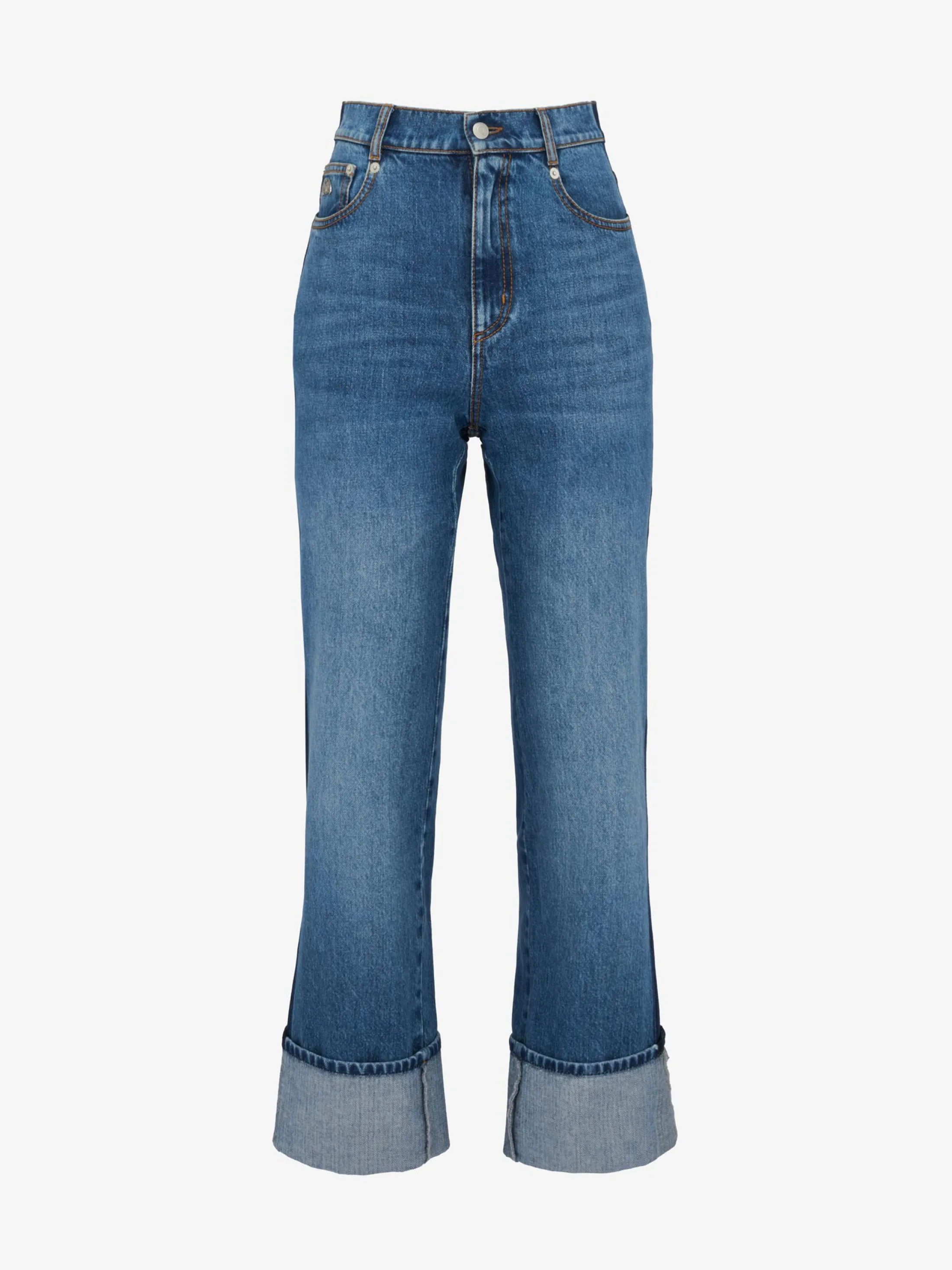 Online Alexander McQueen Women's Baggy Boyfriend Jeans in Washed Blue