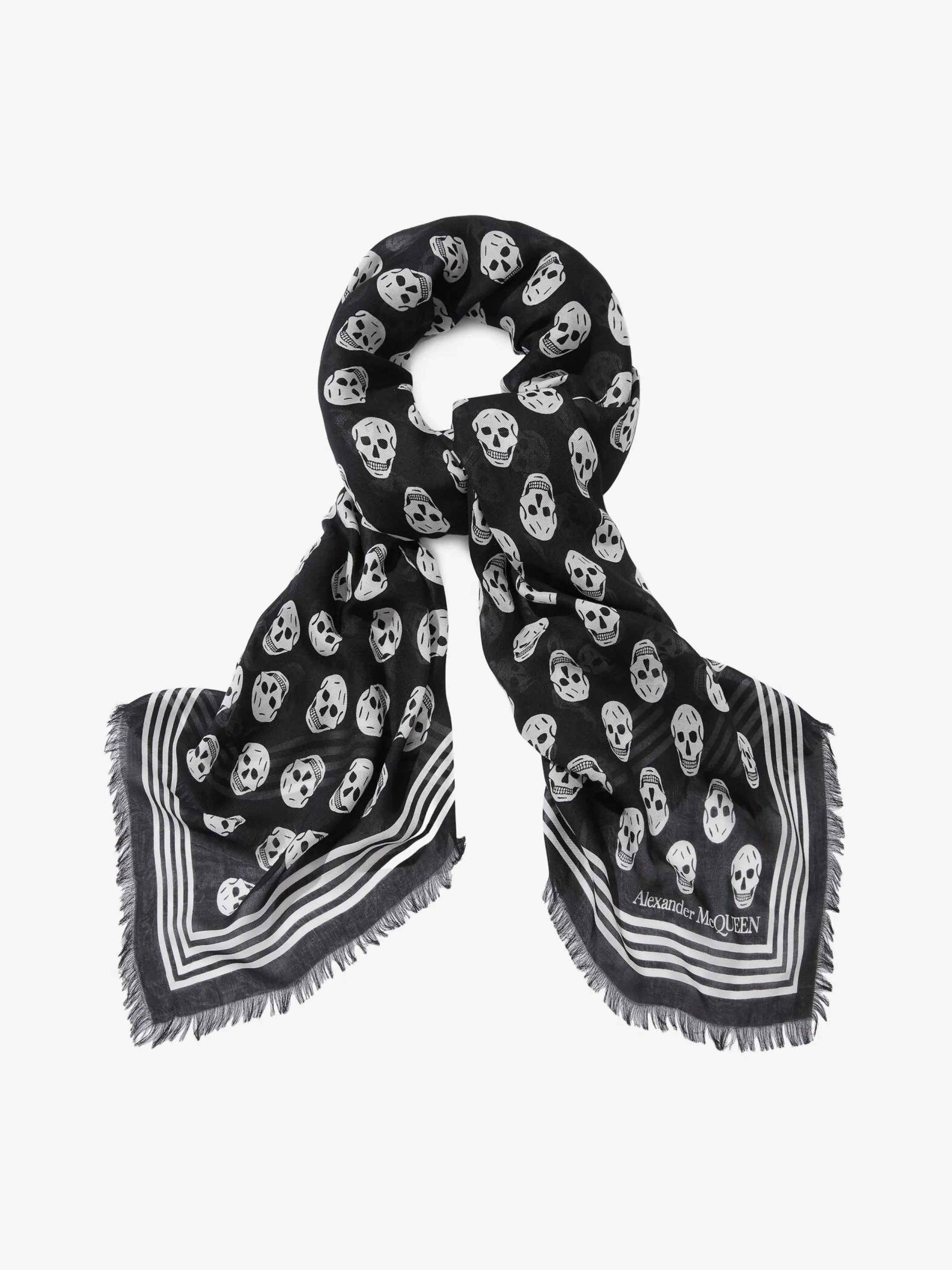 Hot Alexander McQueen Women's Biker Skull Scarf in Black