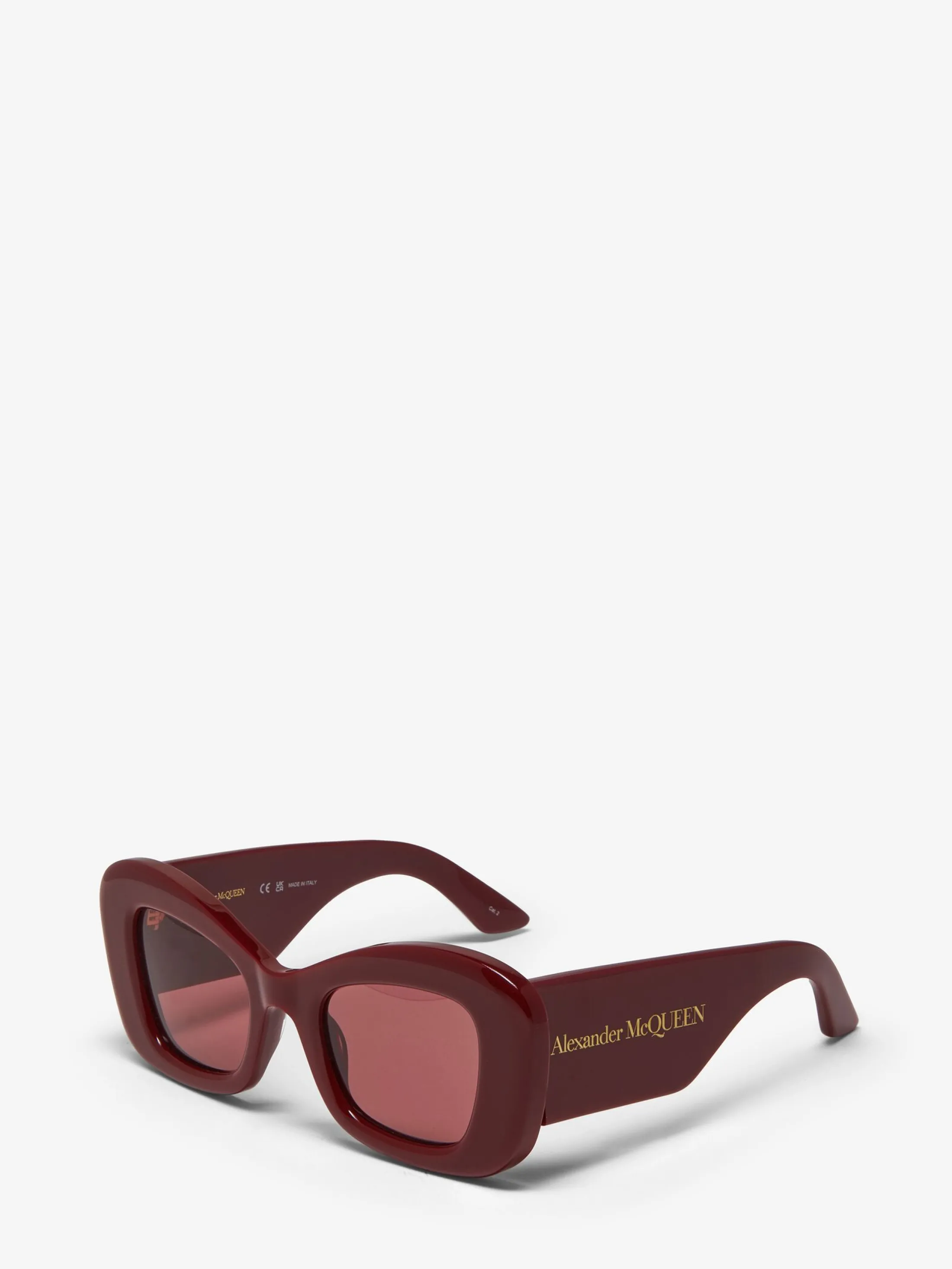 Hot Alexander McQueen Women's Bold Cat-eye Sunglasses in Burgundy