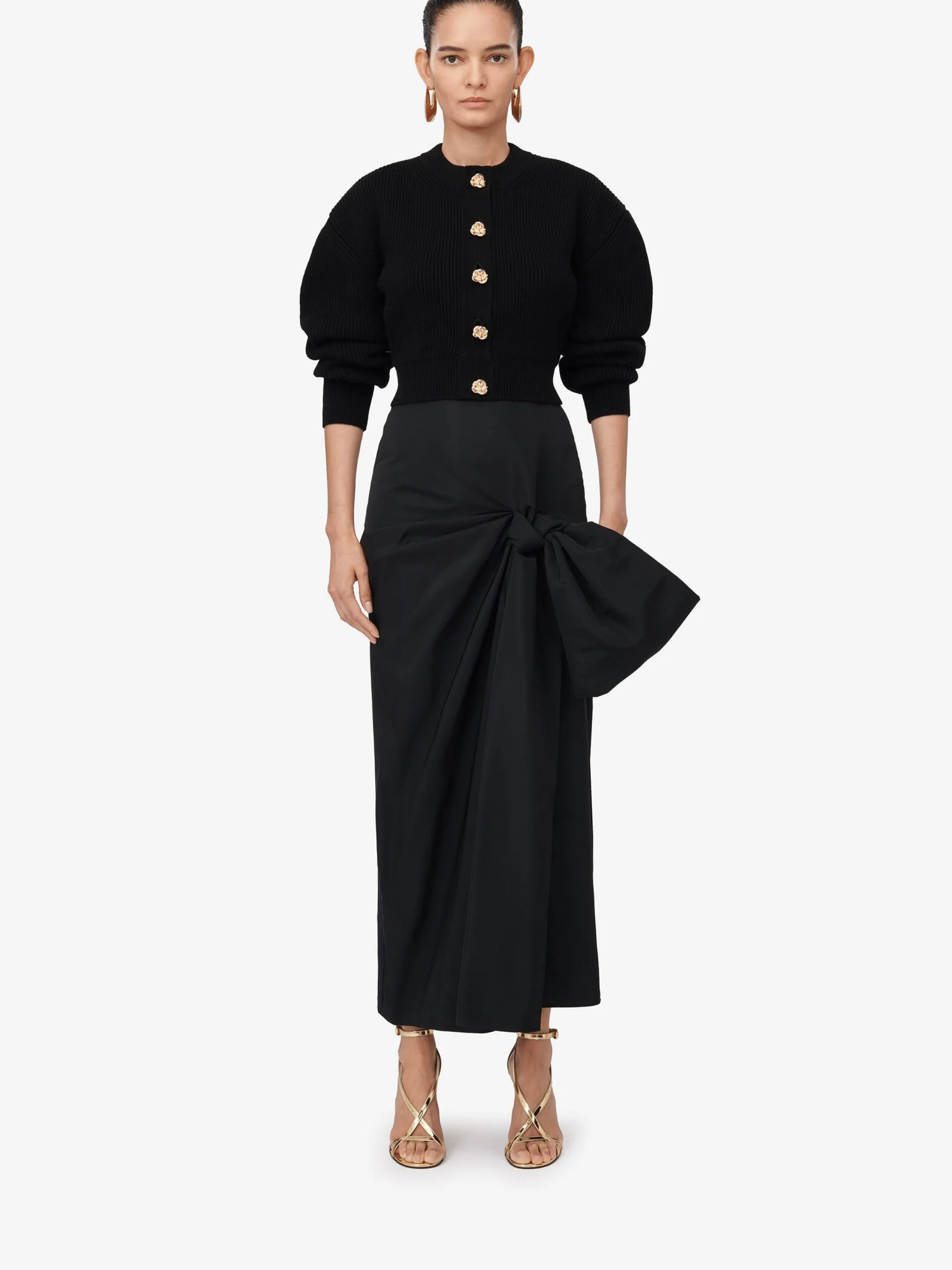 Outlet Alexander McQueen Women's Bow Detail Slim Skirt in Black