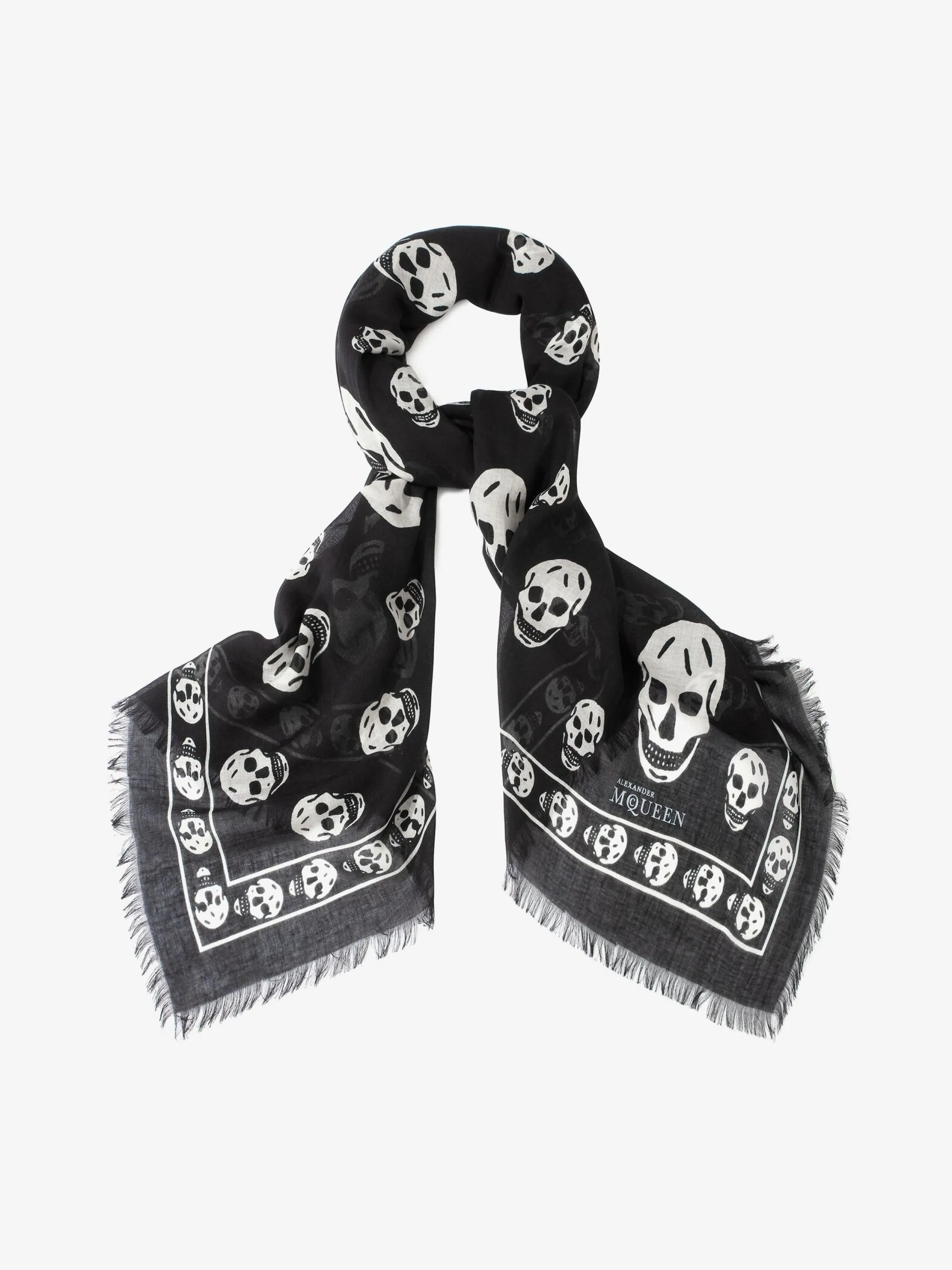 Outlet Alexander McQueen Women's Classic Silk Blend Skull Scarf in Black