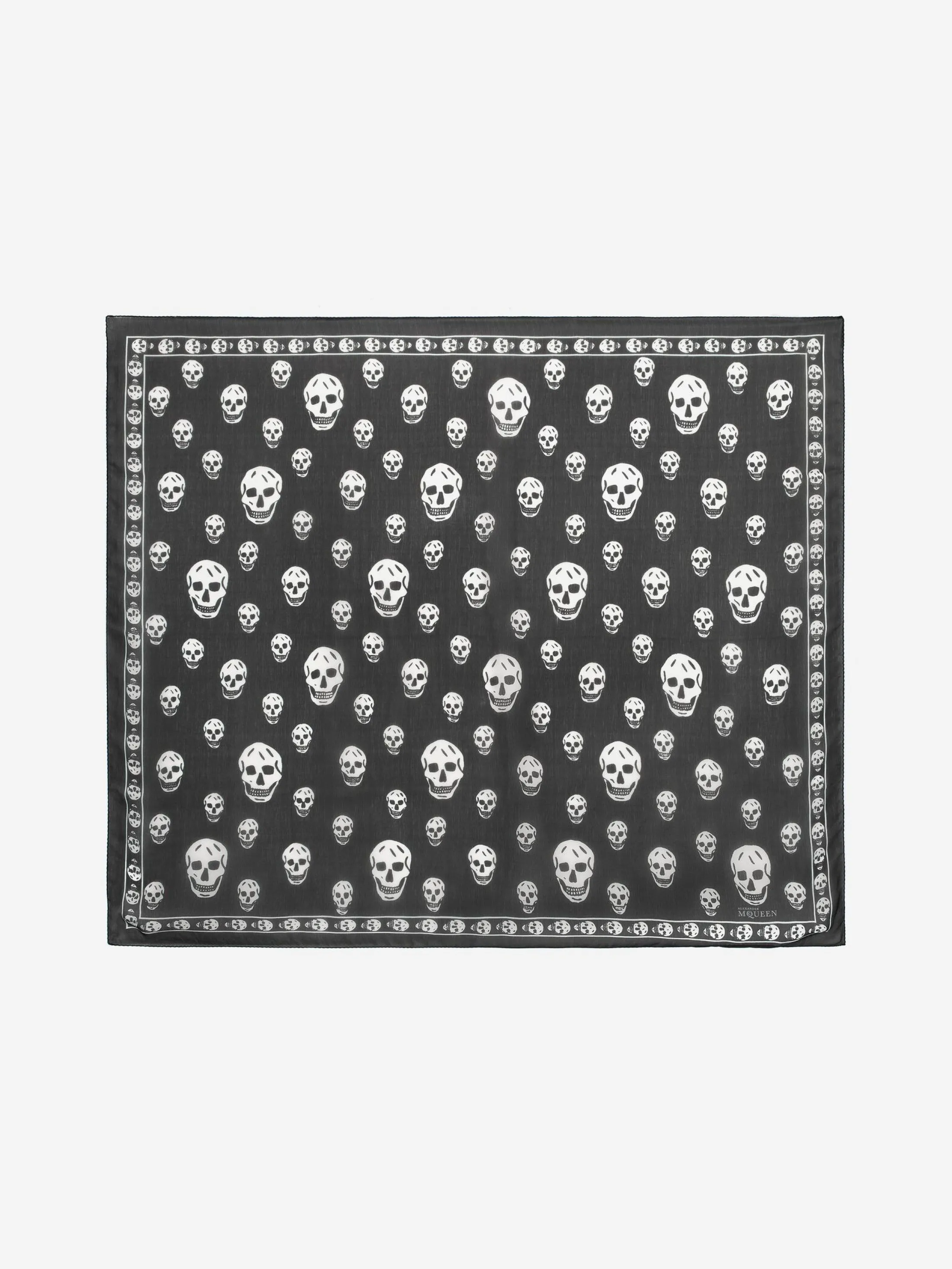 Hot Alexander McQueen Women's Classic Silk Skull Scarf in Black