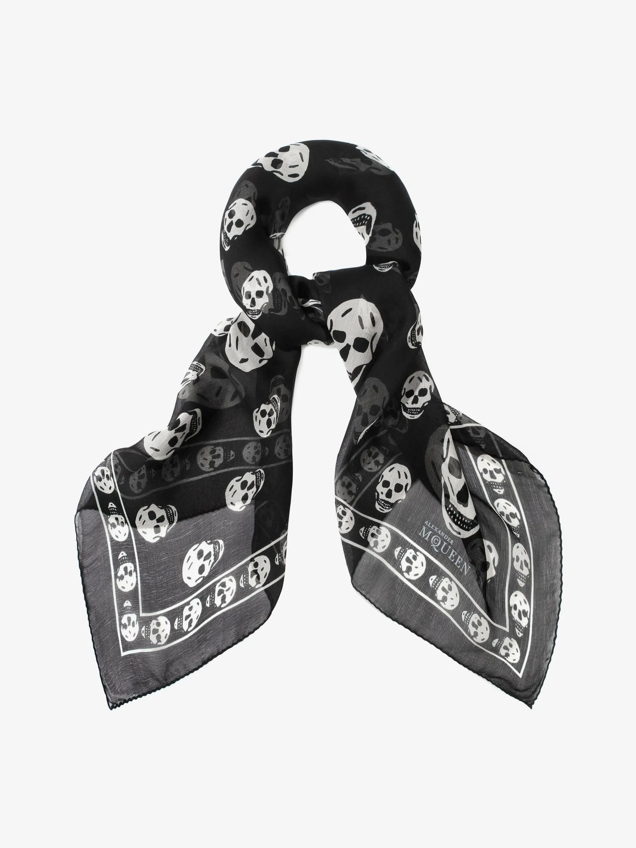 Hot Alexander McQueen Women's Classic Silk Skull Scarf in Black