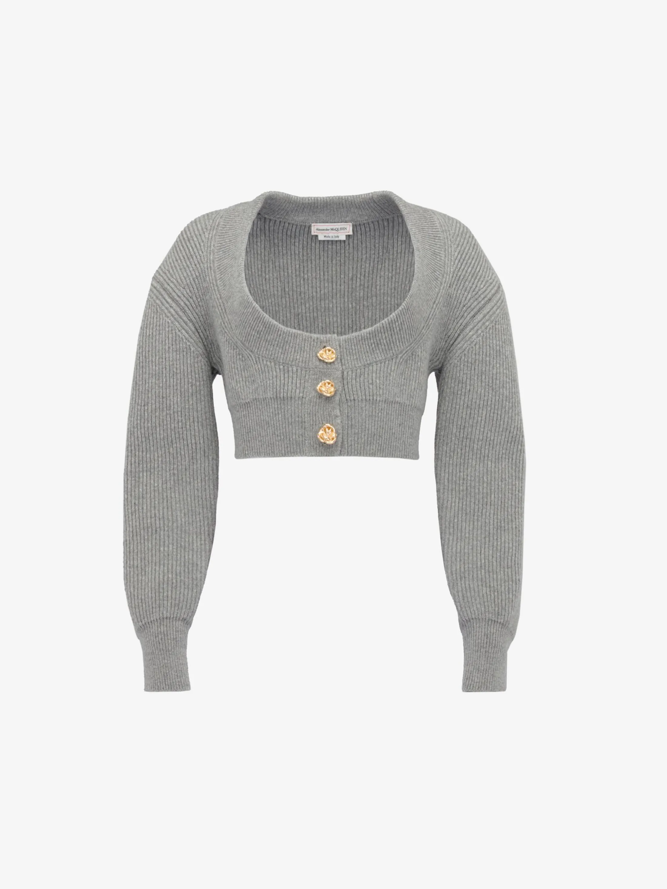 Store Alexander McQueen Women's Cocoon Sleeve Cardigan in Grey Melange