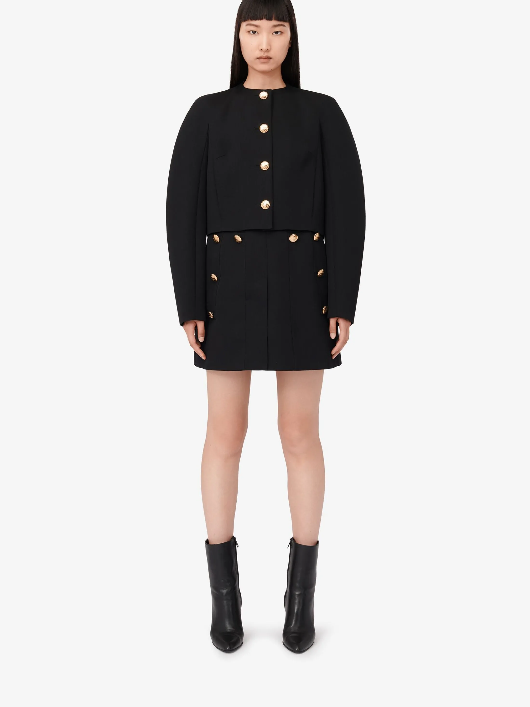 Hot Alexander McQueen Women's Cocoon Sleeve Military Jacket in Black