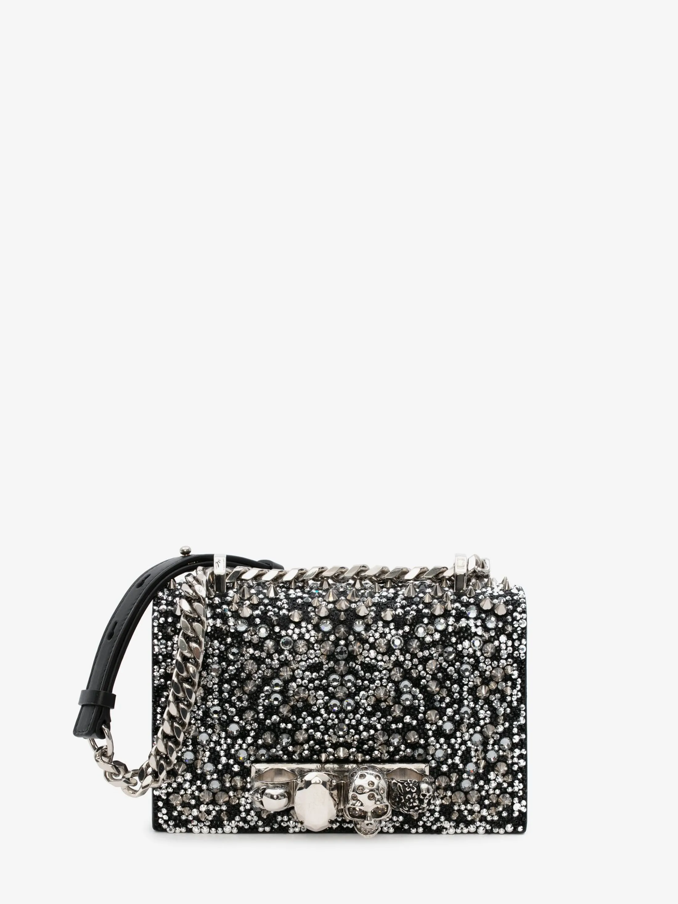 Online Alexander McQueen Women's Crystal-embellished Mini Jewelled Satchel in Black