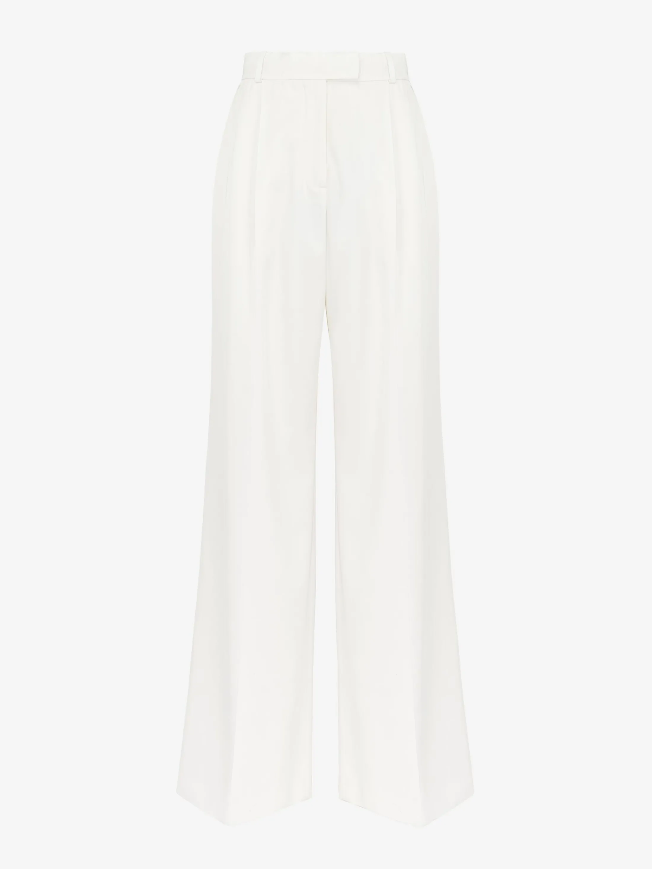 Shop Alexander McQueen Women's Double Pleat Wide Leg Trousers in Ivory