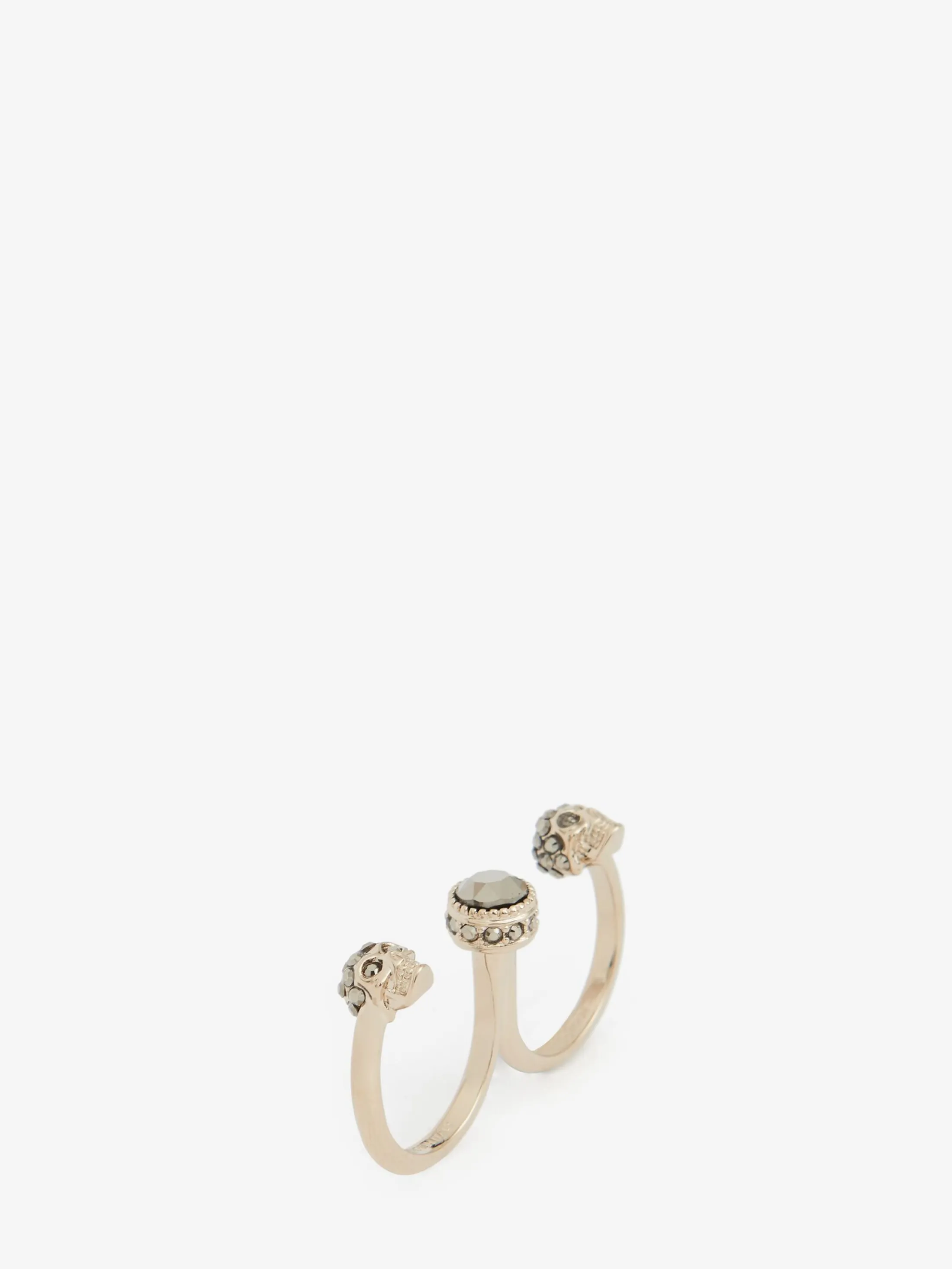 Hot Alexander McQueen Women's Double Skull Ring in Pale Gold