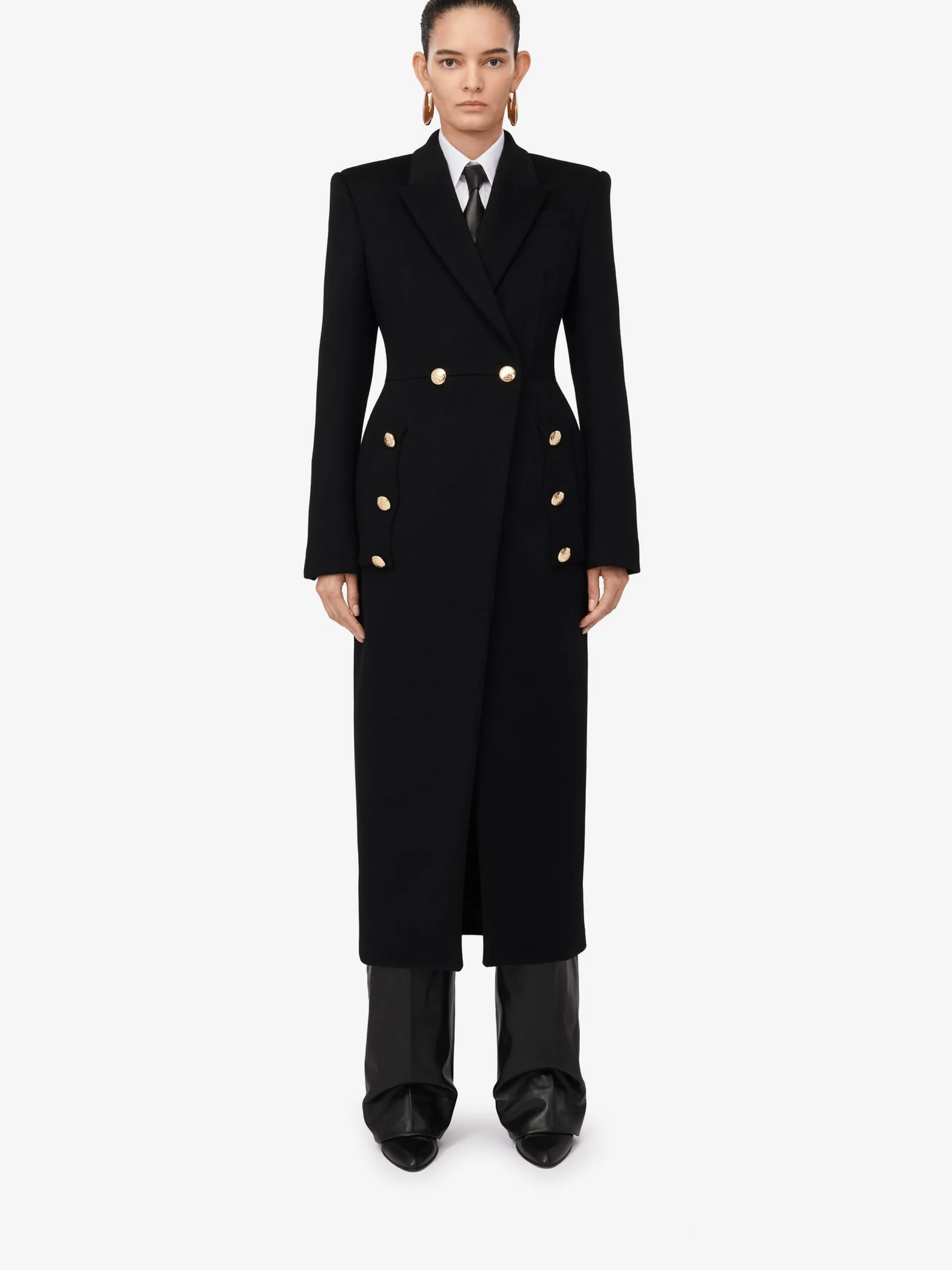 Flash Sale Alexander McQueen Women's Double-breasted Military Coat in Black