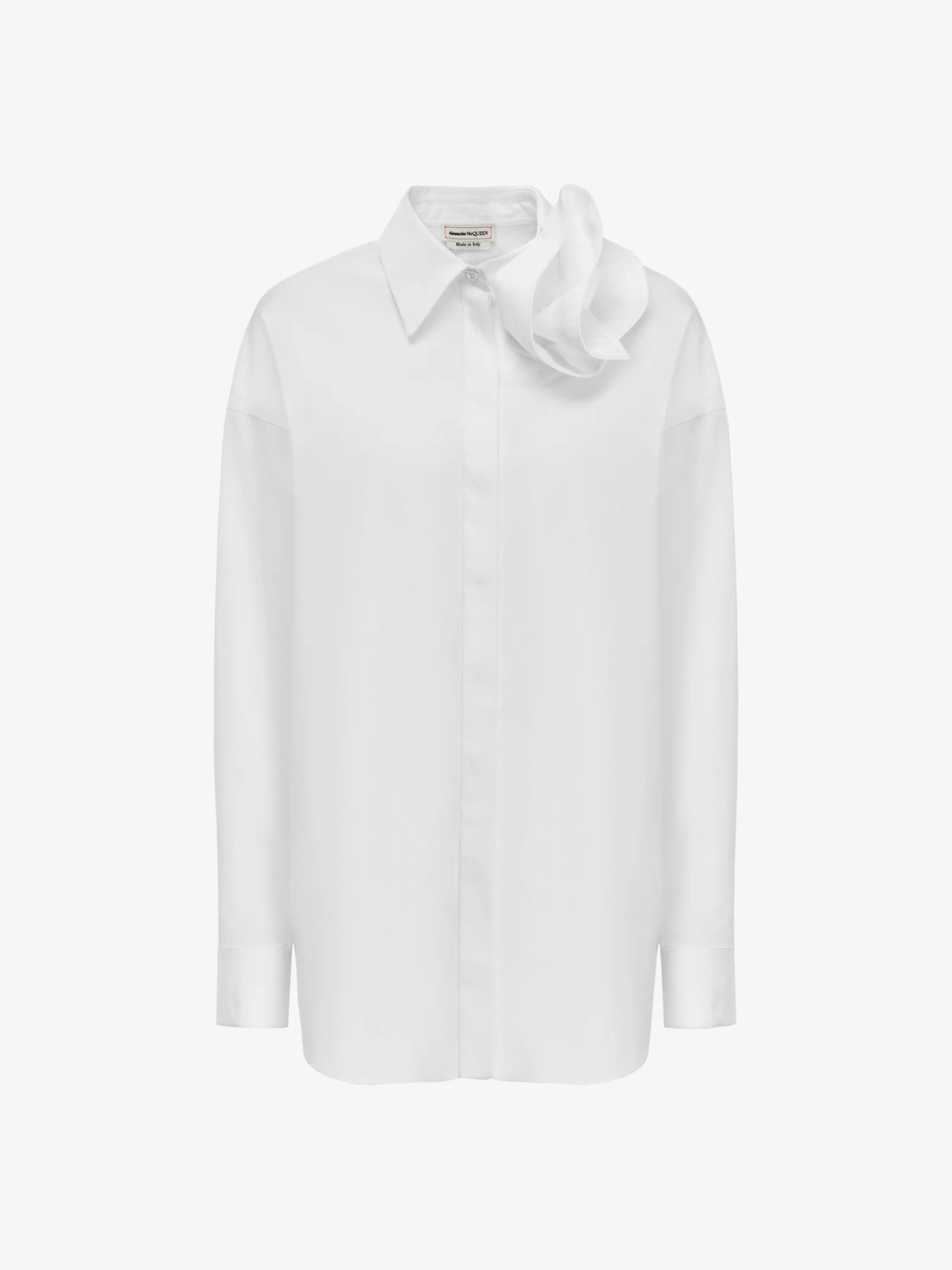 Flash Sale Alexander McQueen Women's Draped Orchid Shirt in Optical White