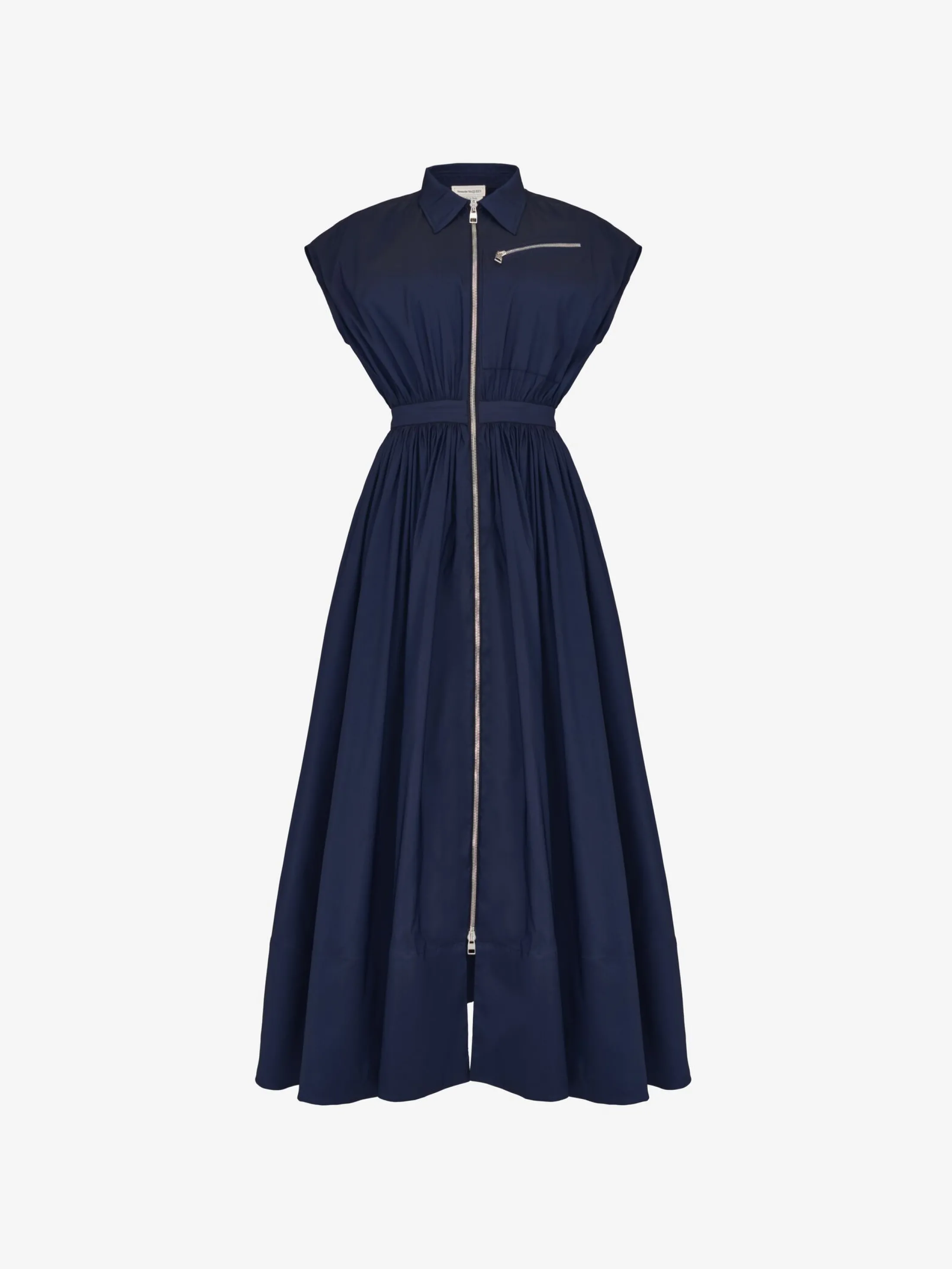 Discount Alexander McQueen Women's Dropped Shoulder Shirt Dress in Electric Navy