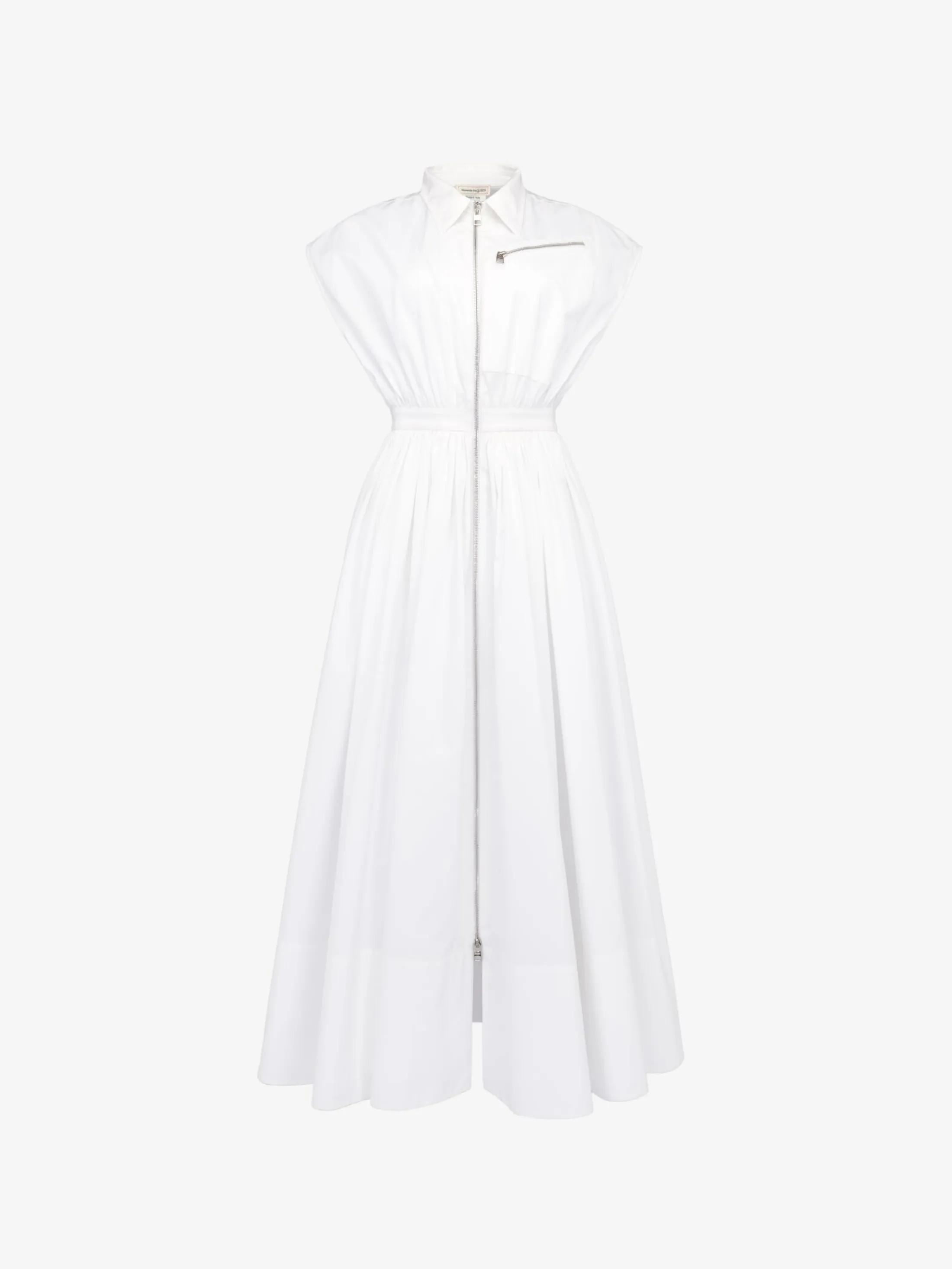 Fashion Alexander McQueen Women's Dropped Shoulder Shirt Dress in Optic White