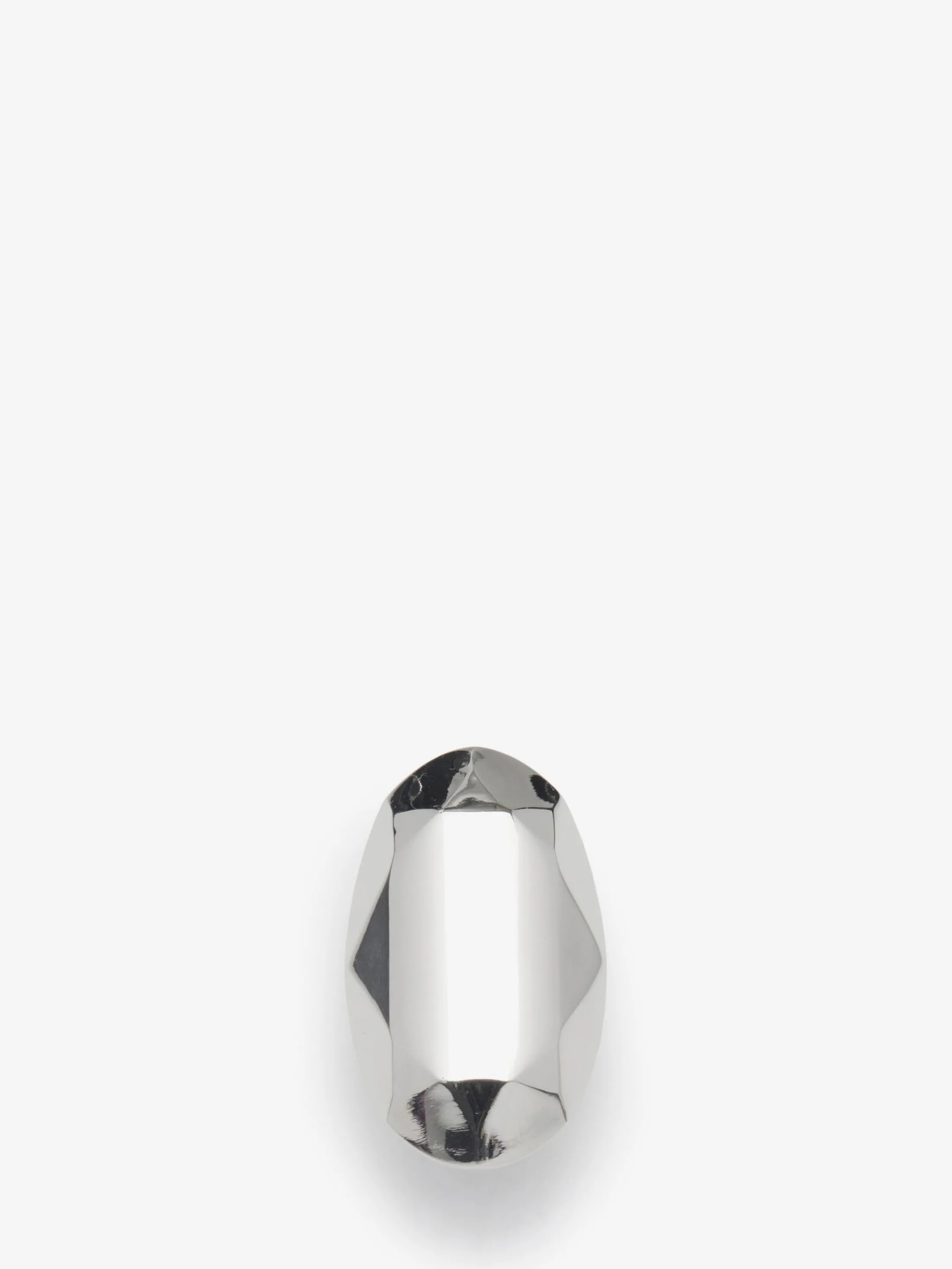 New Alexander McQueen Women's Elongated Faceted Ring in Antique Silver