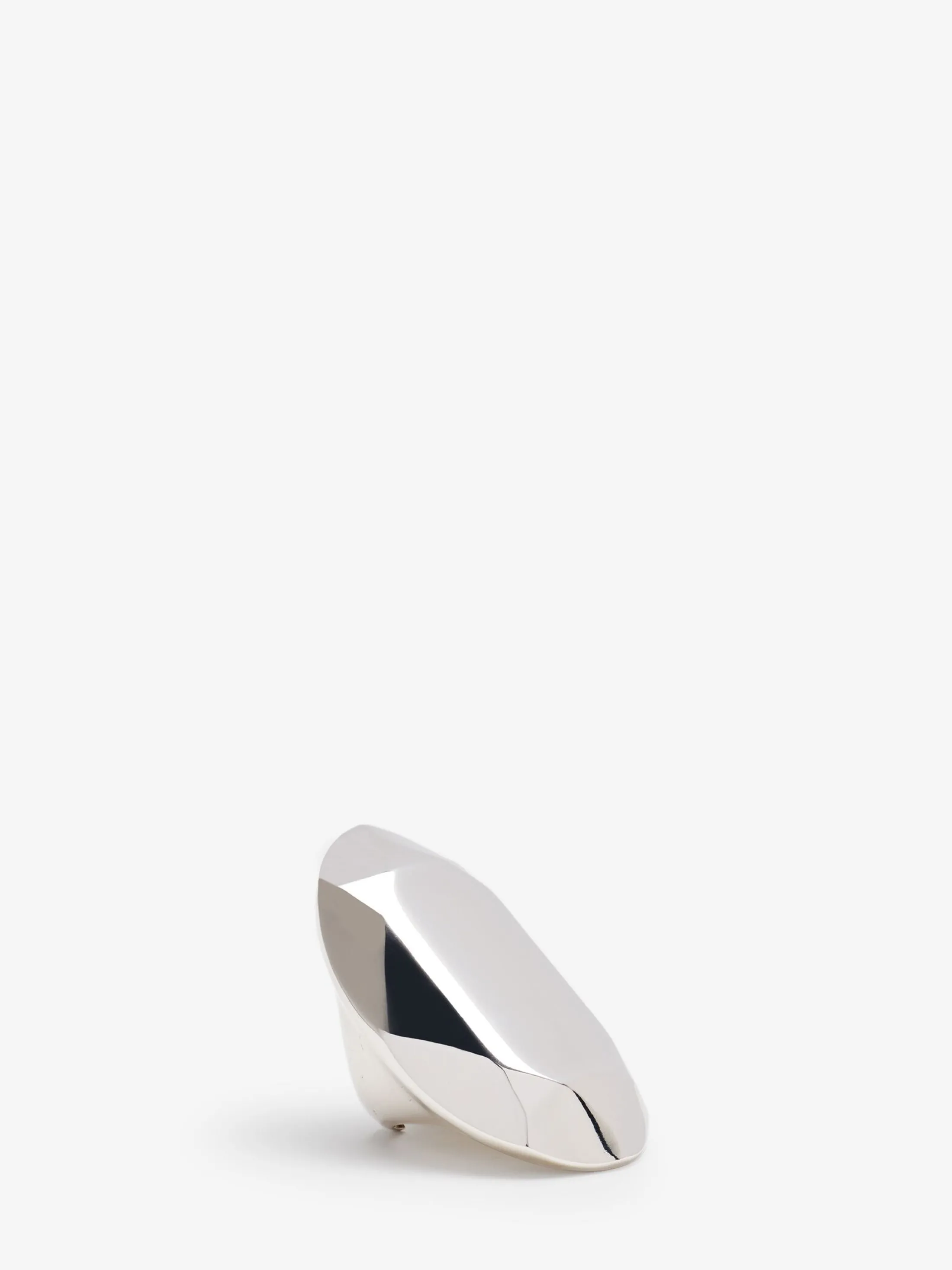 New Alexander McQueen Women's Elongated Faceted Ring in Antique Silver