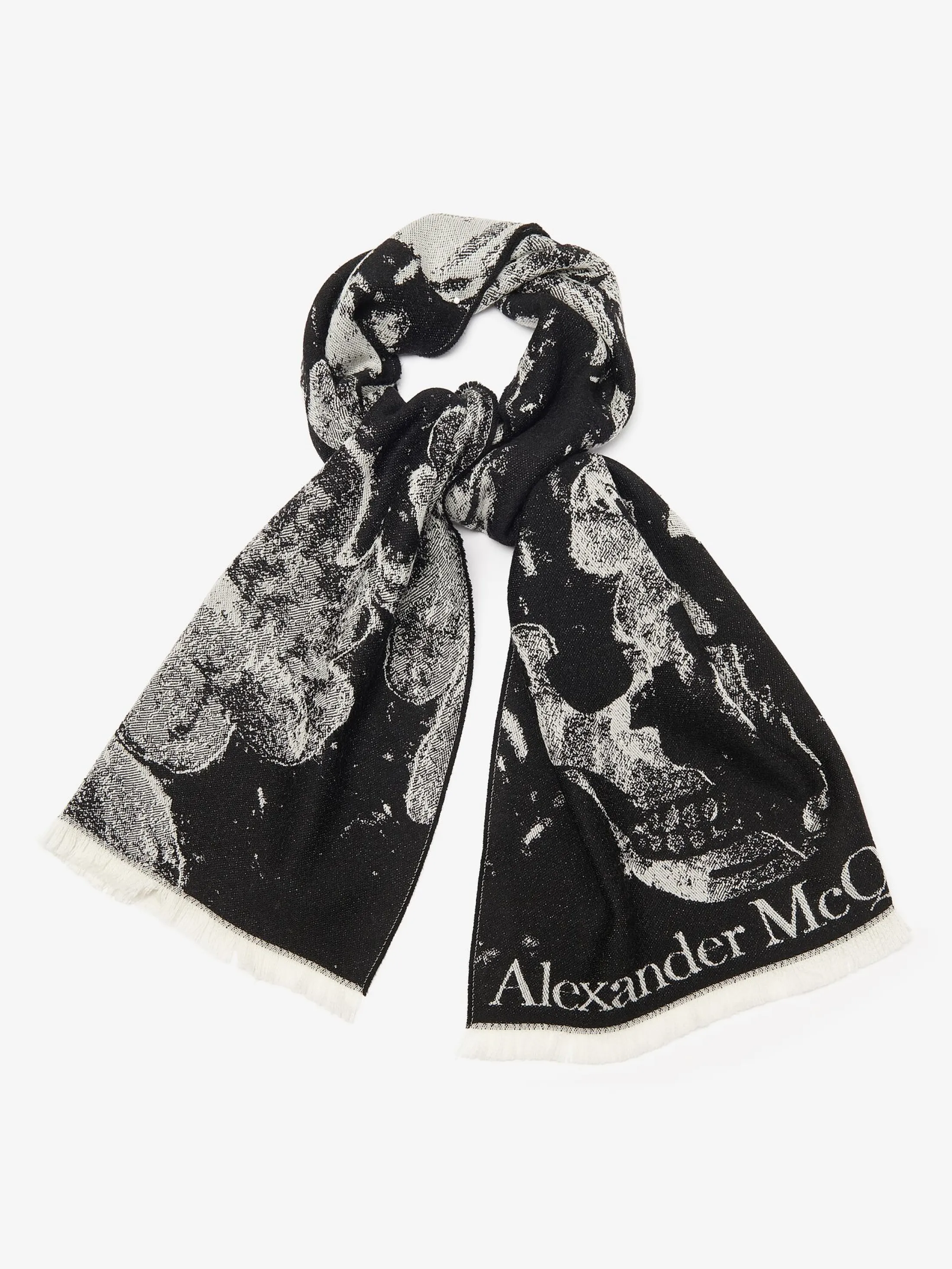 Hot Alexander McQueen Women's Flower Bloom Scarf in Black/Ivory