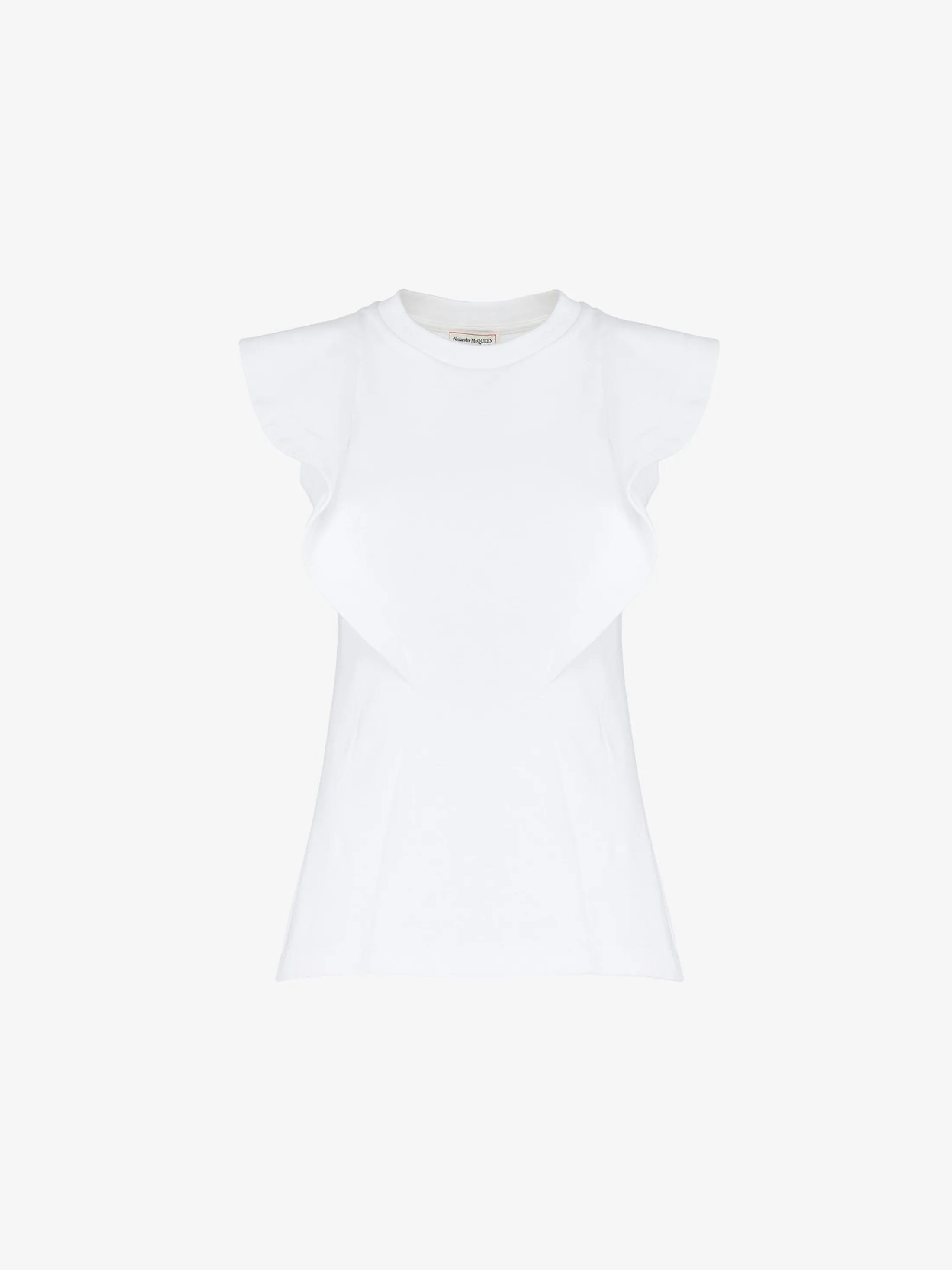 Store Alexander McQueen Women's Frill Detail Sleeveless Top in Optic White