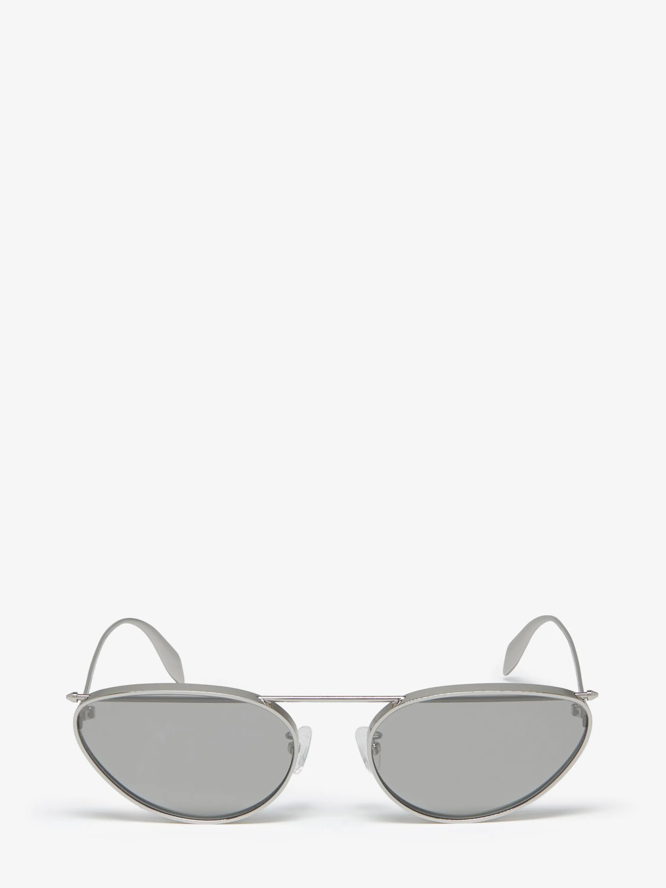 Best Alexander McQueen Women's Front Piercing Cat-eye Sunglasses in Silver