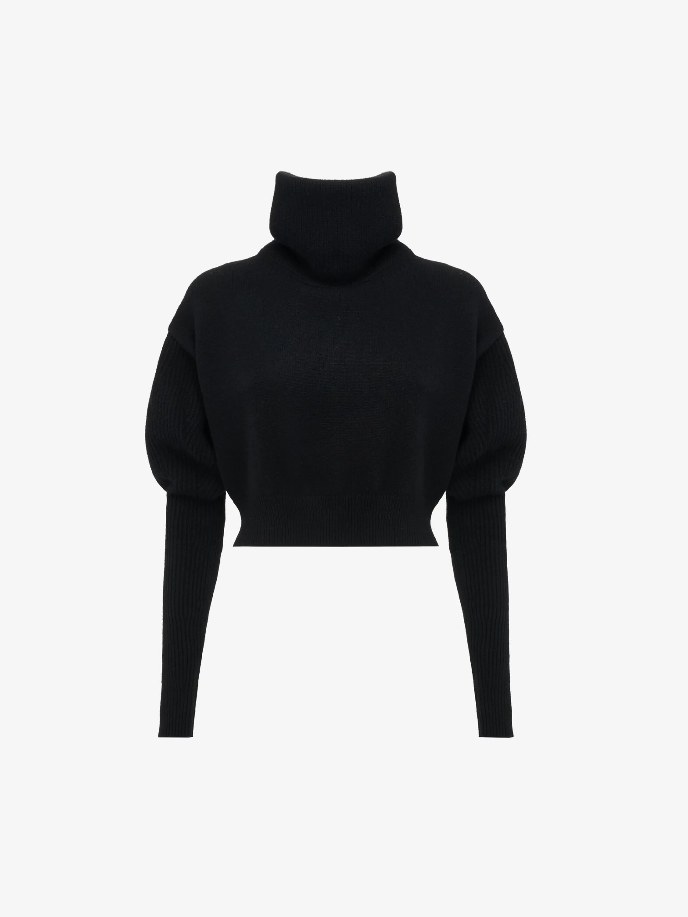 Best Sale Alexander McQueen Women's Funnel Neck Knit Jumper in Black