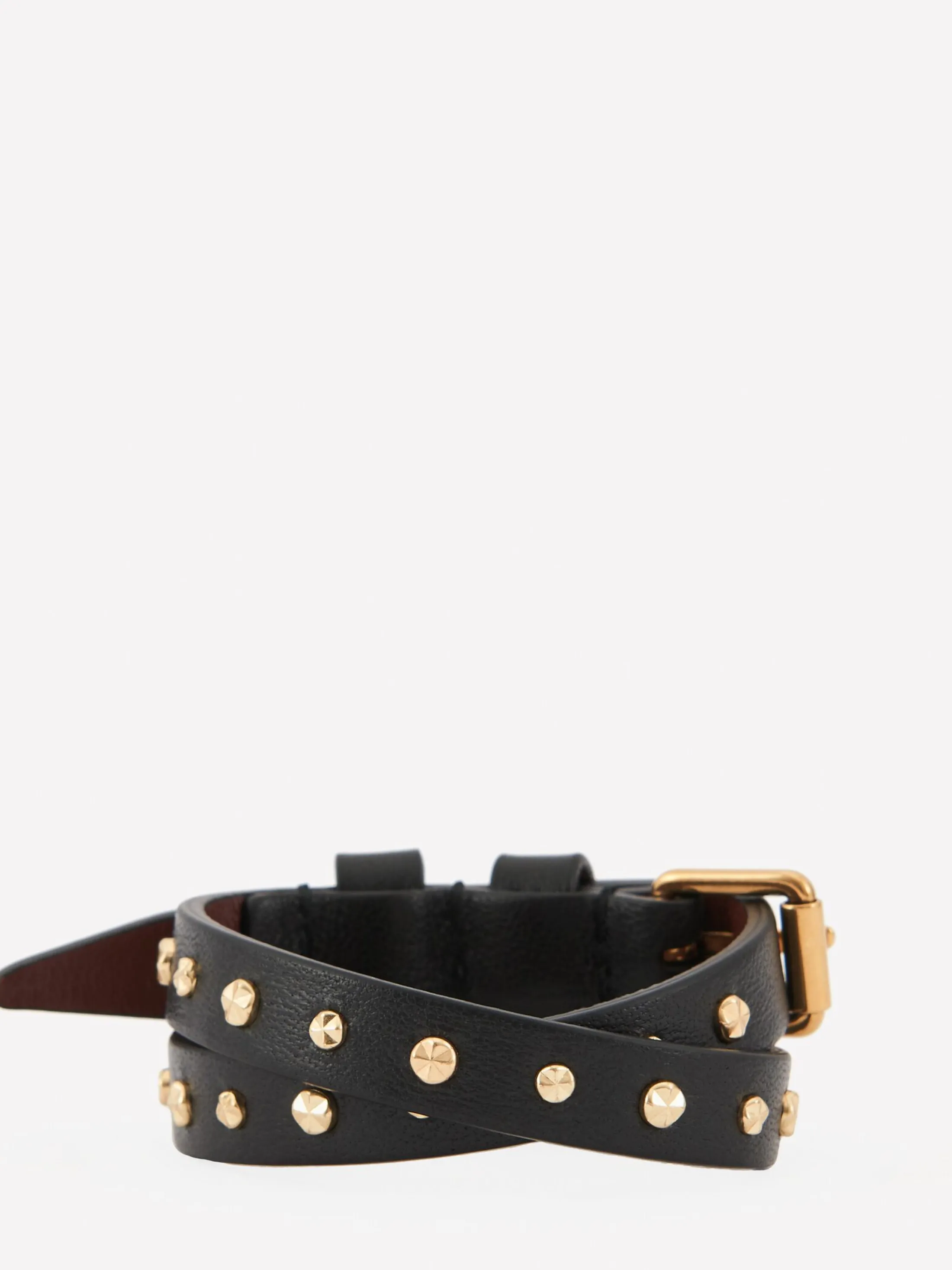 Fashion Alexander McQueen Women's Hammered Studs Double-wrap Bracelet in Black