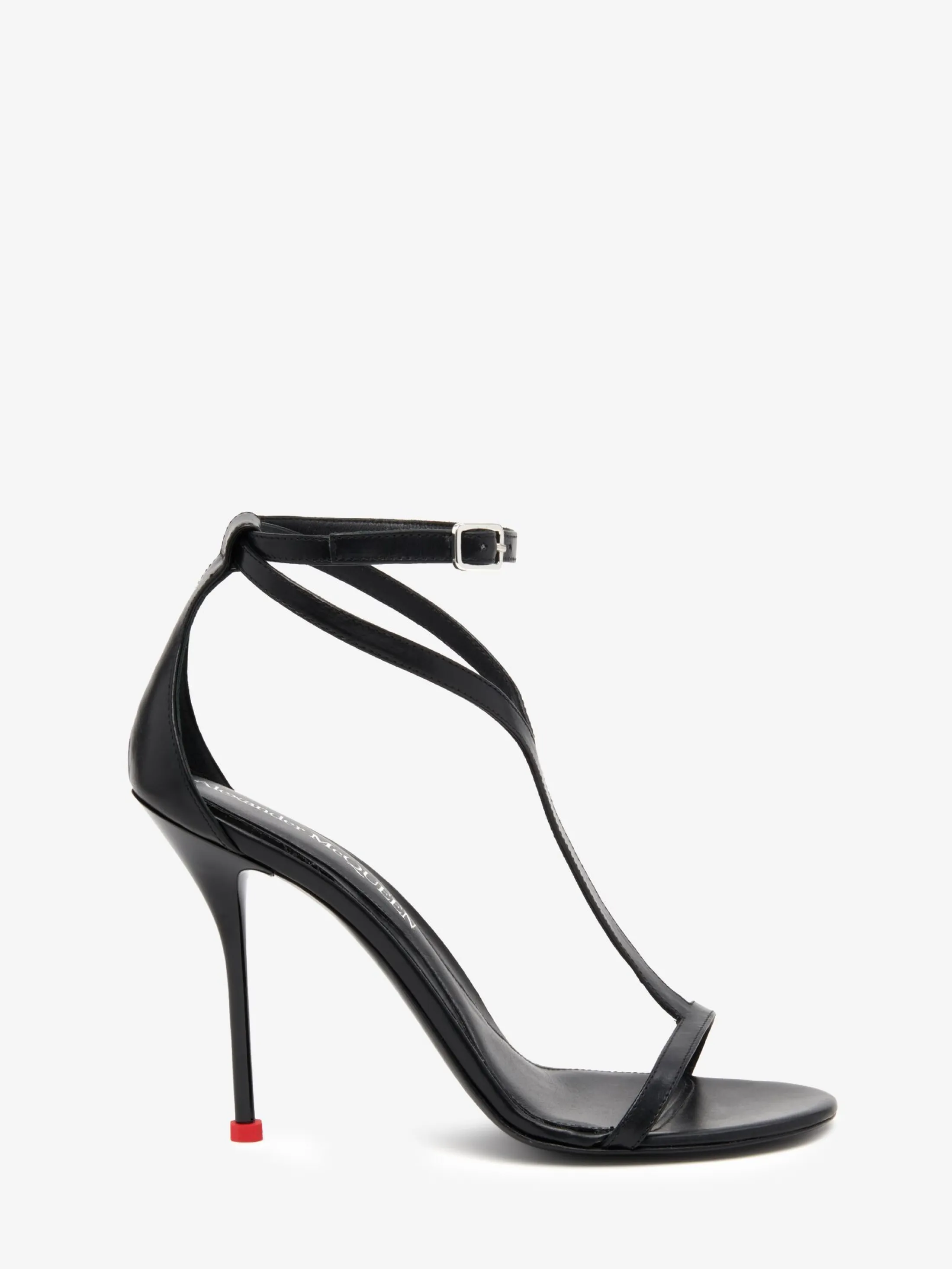 Outlet Alexander McQueen Women's Harness Sandal in Black/Lust Red