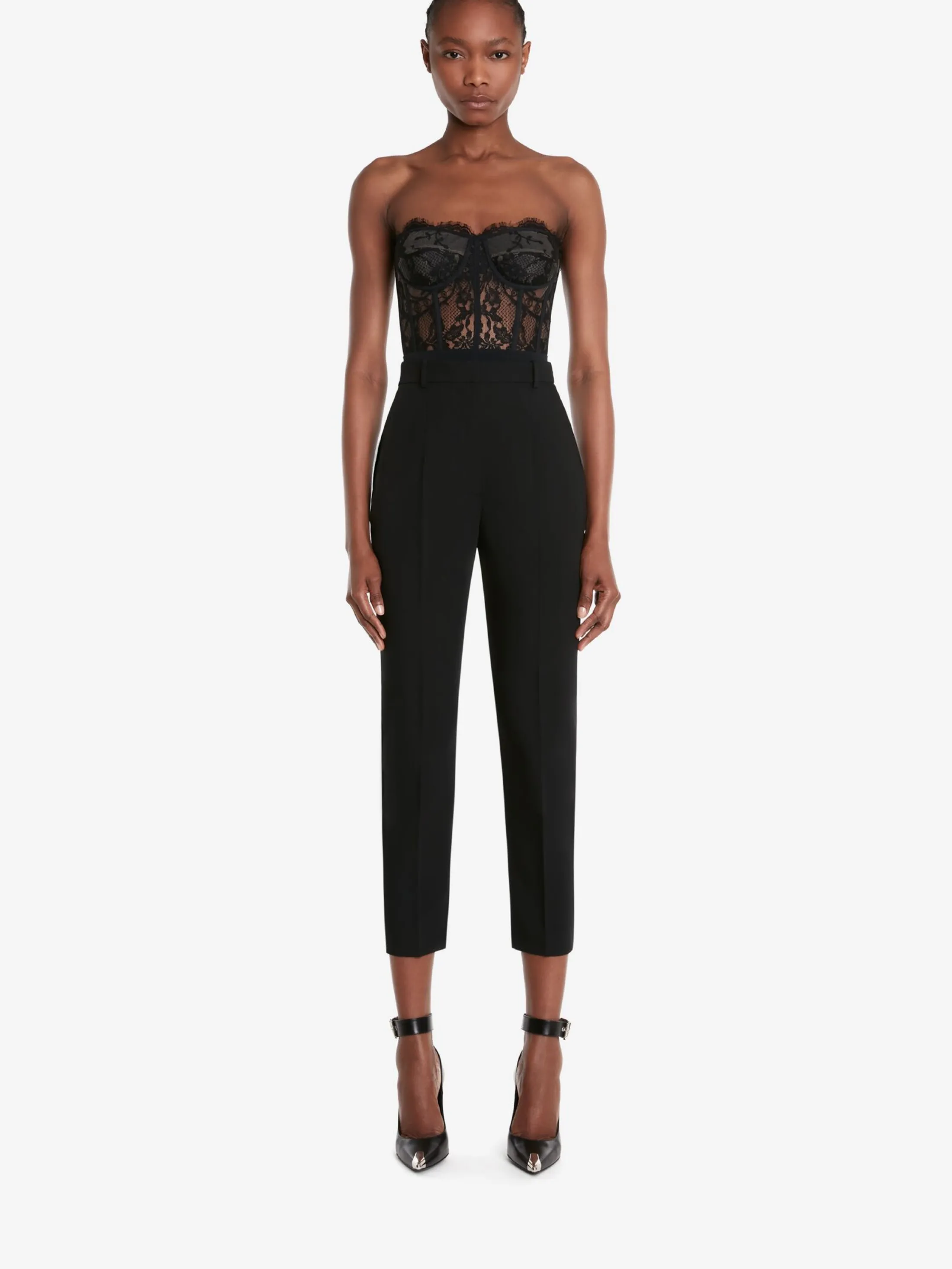 Flash Sale Alexander McQueen Women's High Waisted Cigarette Trouser in Black