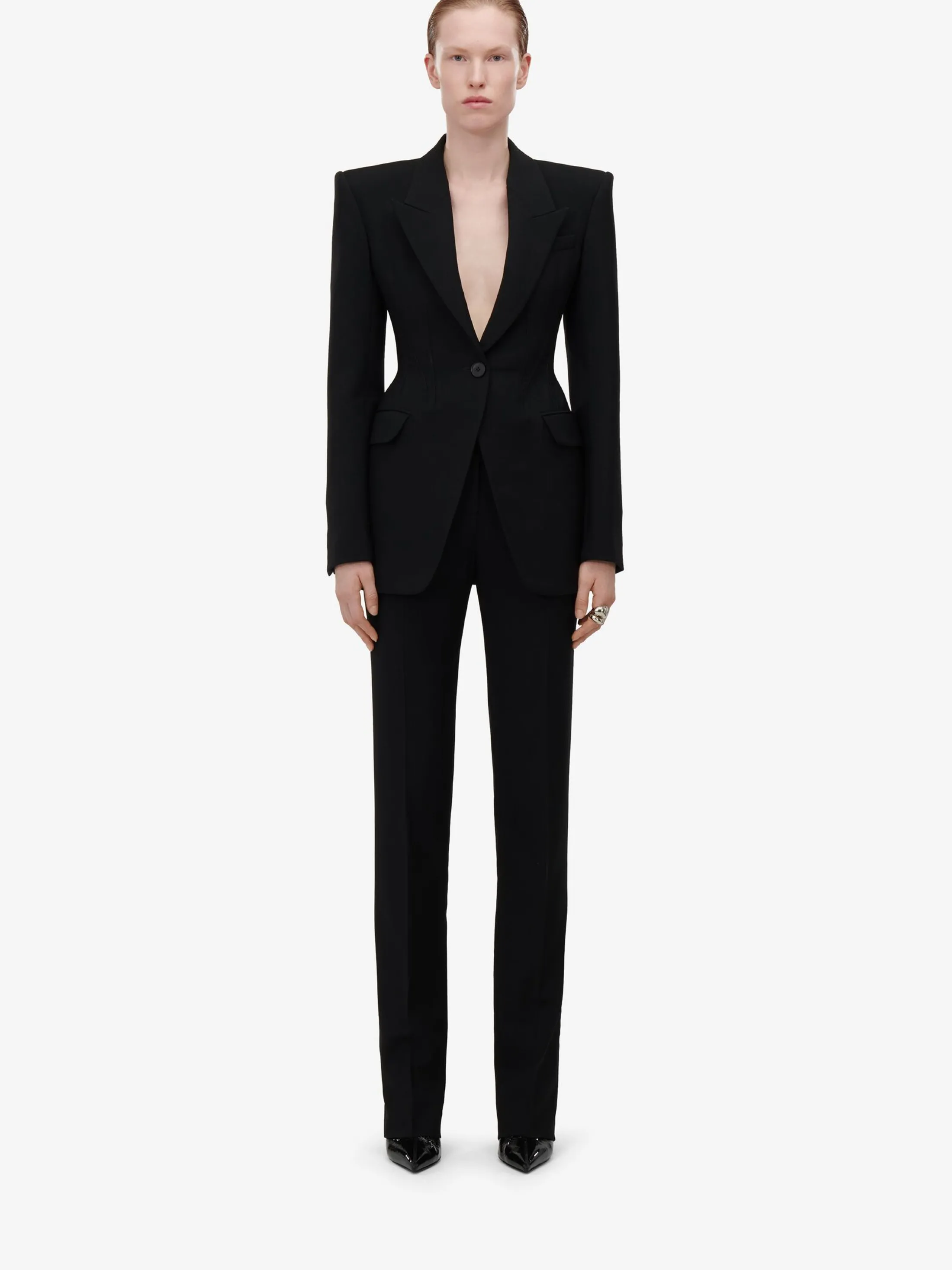 Flash Sale Alexander McQueen Women's High-waisted Cigarette Trousers in Black