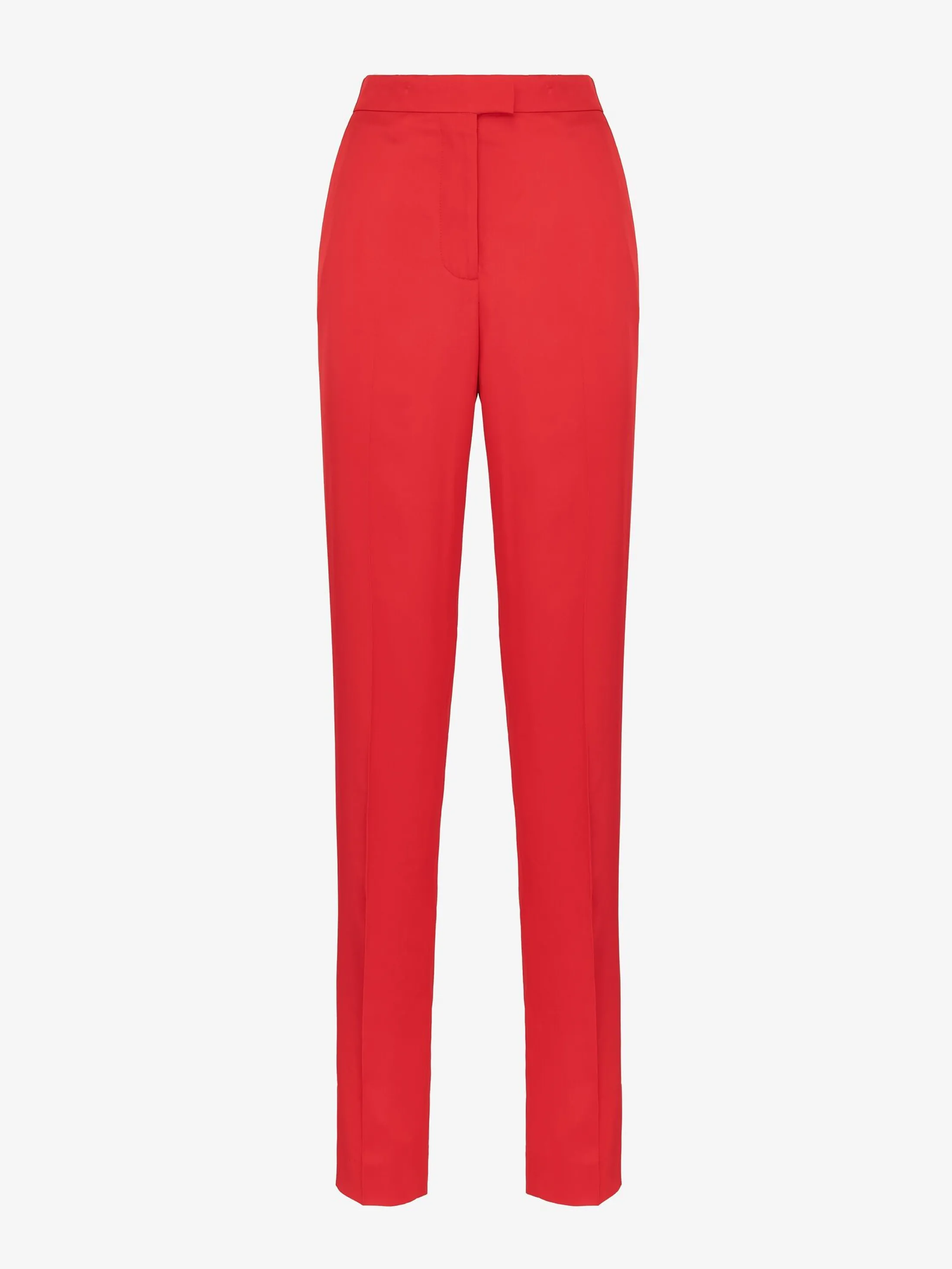 Shop Alexander McQueen Women's High-waisted Cigarette Trousers in Lust Red