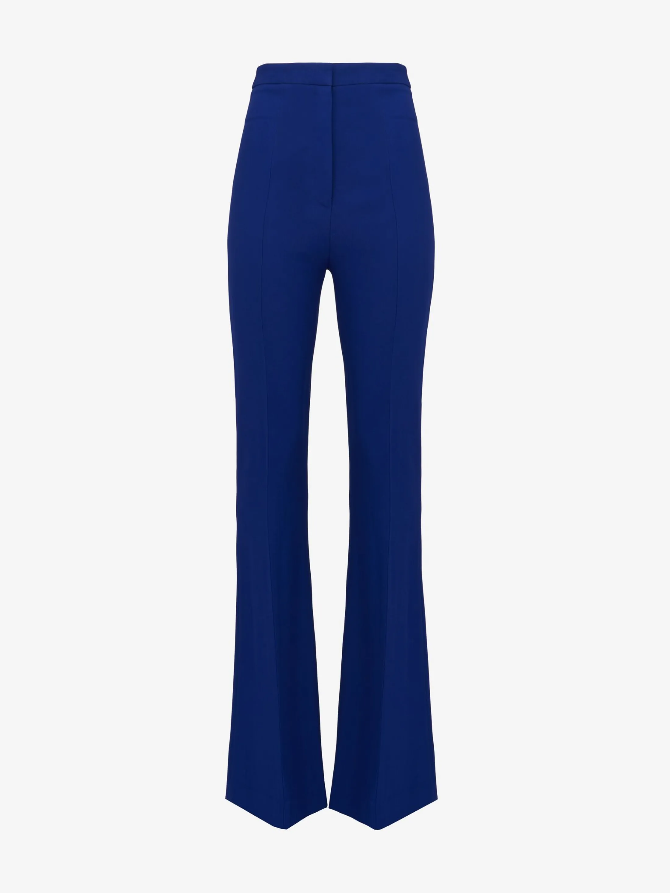 Store Alexander McQueen Women's High-waisted Narrow Bootcut Trousers in Electric Navy