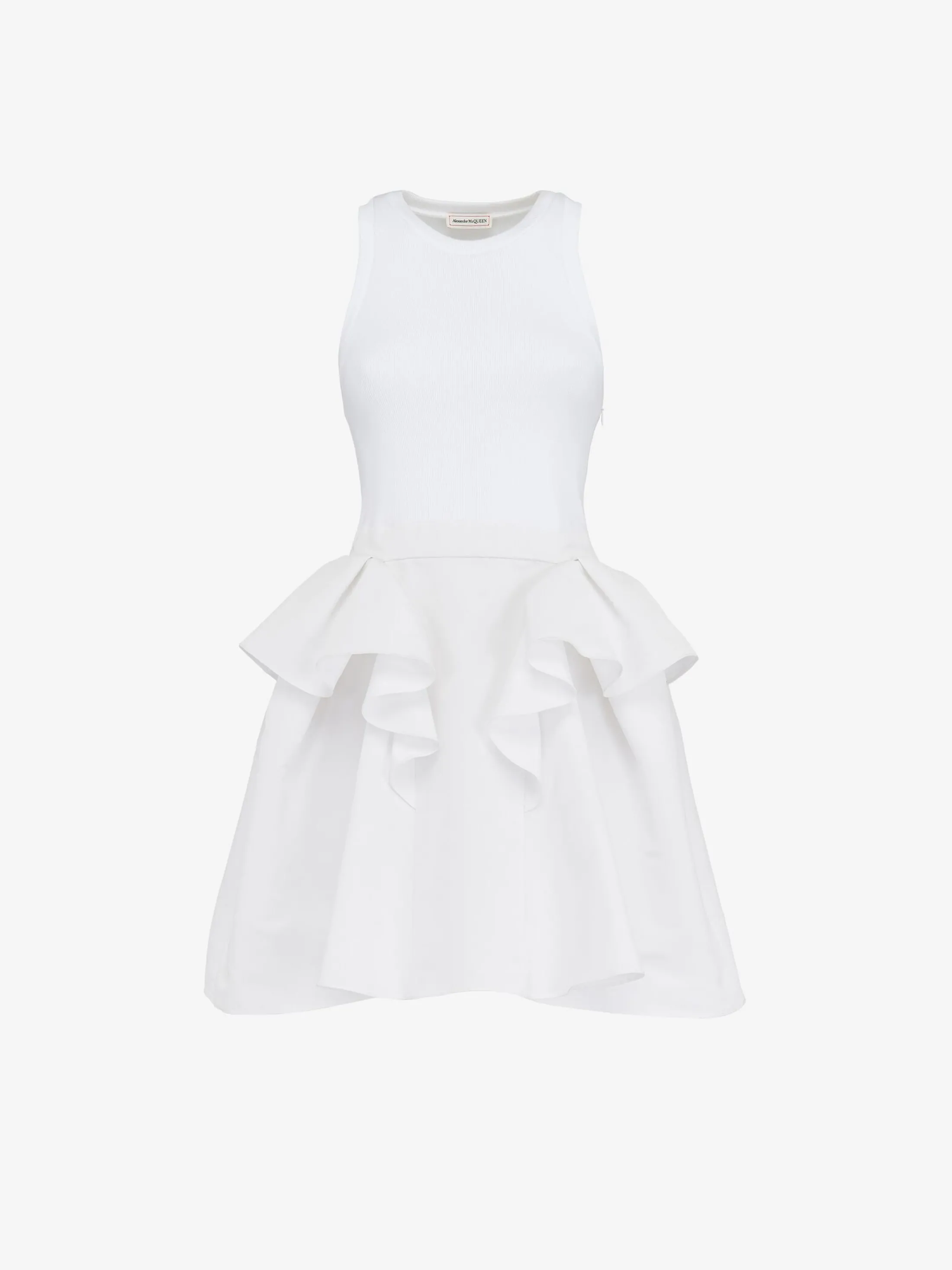 Shop Alexander McQueen Women's Hybrid Mini Dress in Optic White