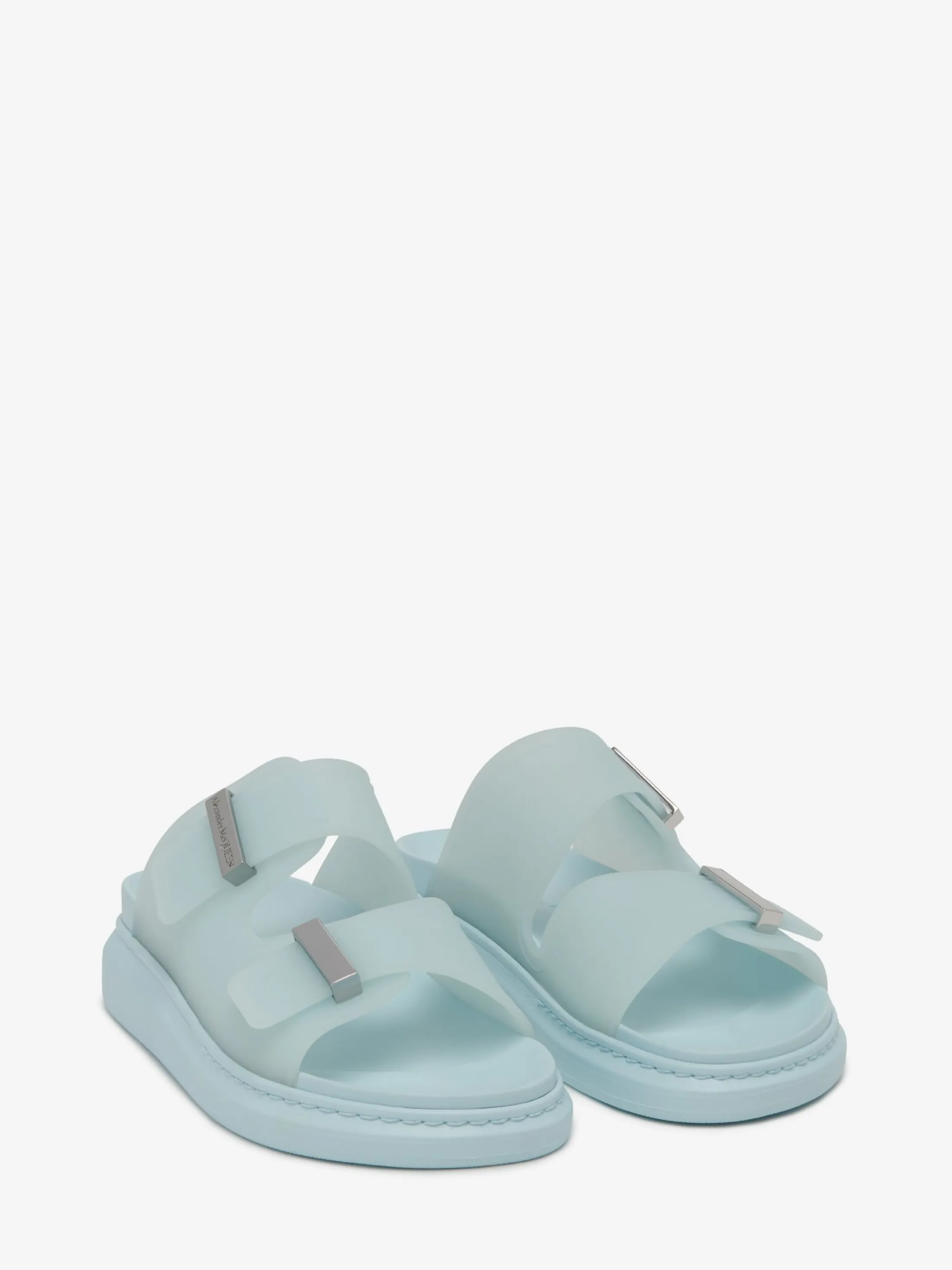 Clearance Alexander McQueen Women's Hybrid Slide in Powder Blue/Silver