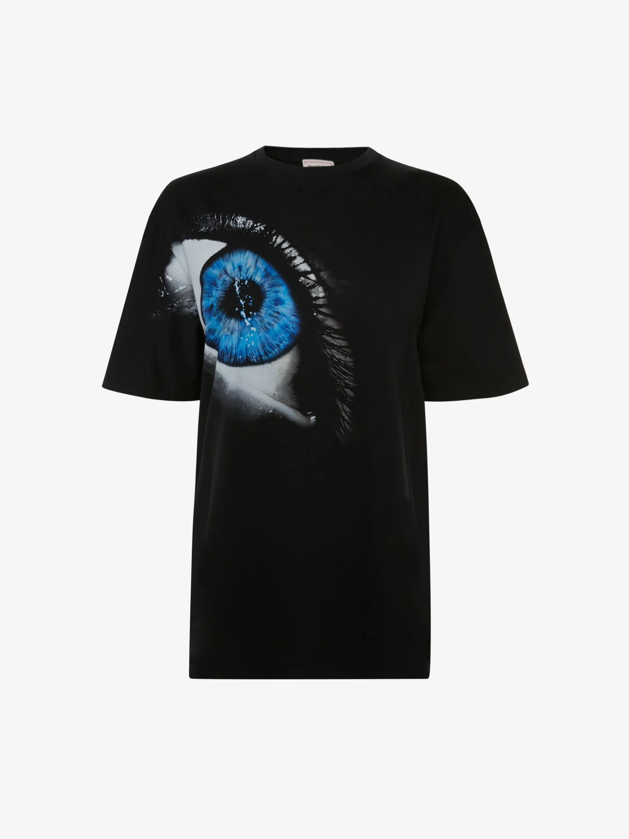 Clearance Alexander McQueen Women's Iris Oversized T-shirt in Black/Galactic Blue